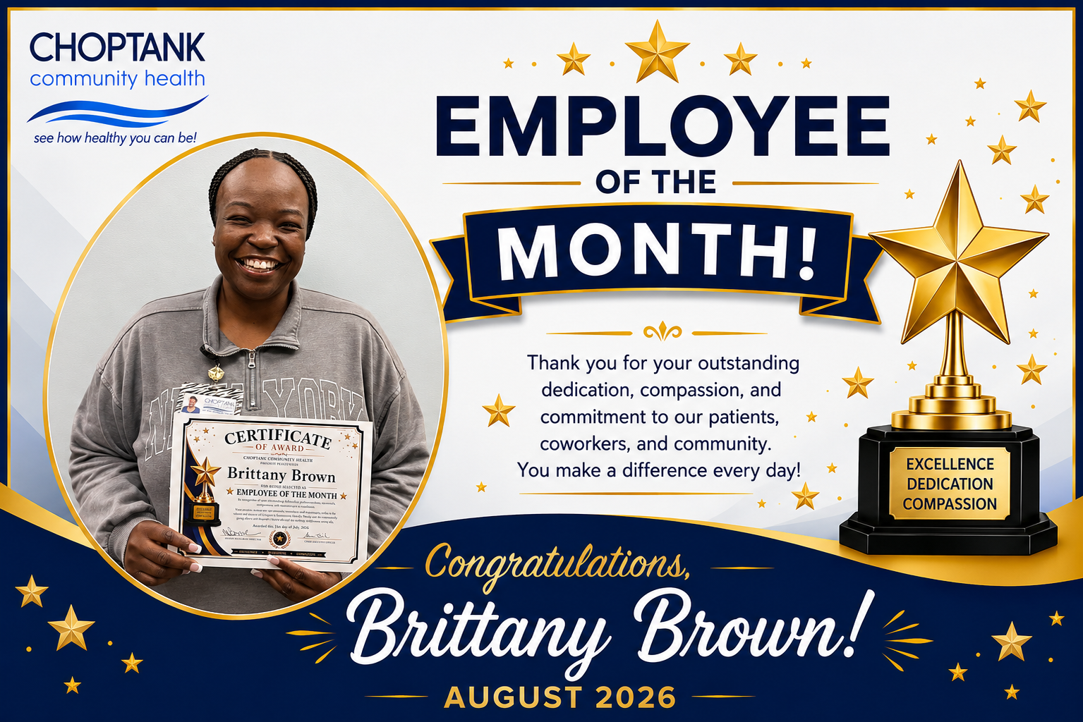 Employee of the Month Brittany Brown