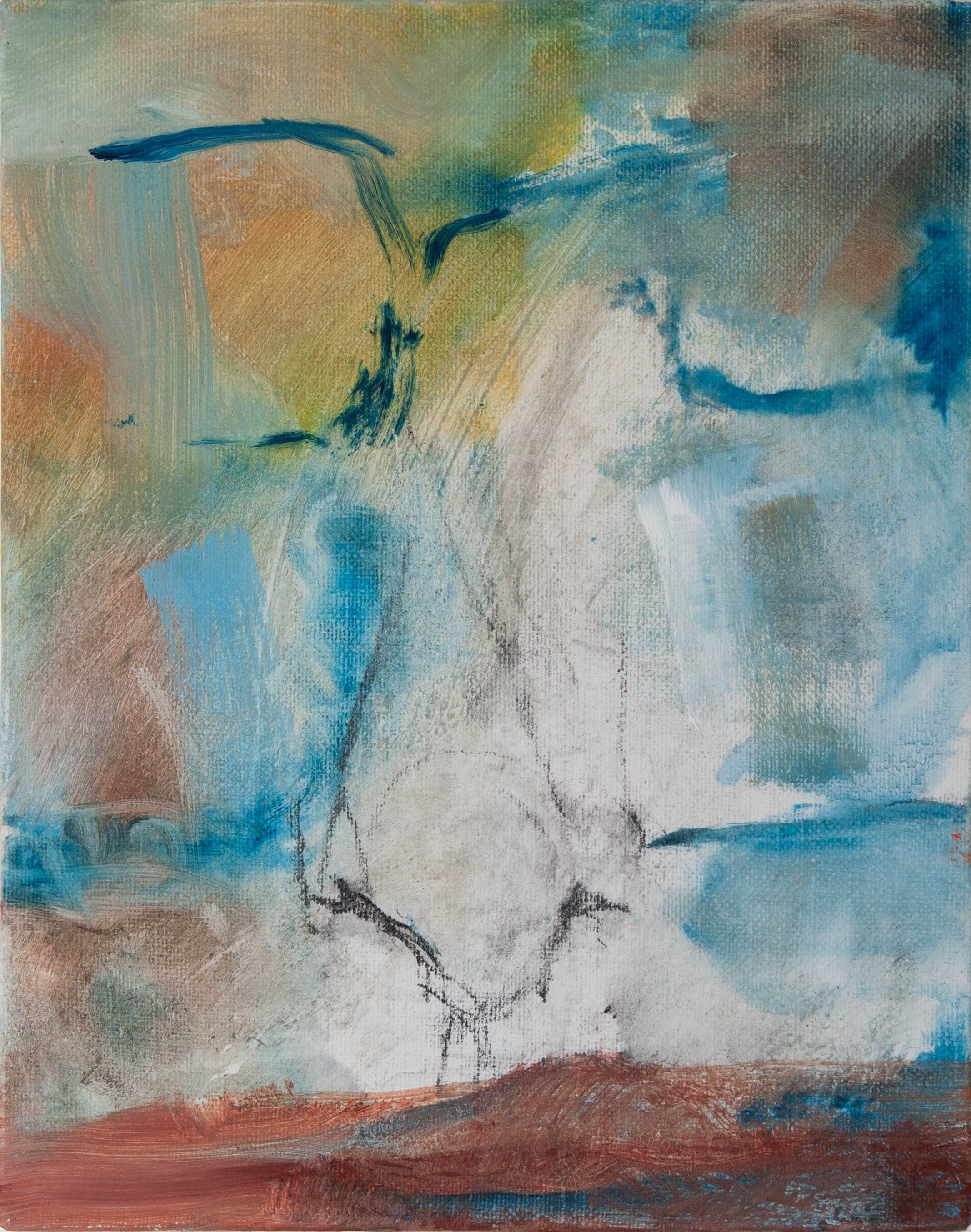 Menachem Begin in Two Glasses 2017, oil on linen, 8” x 10” (20.5cm x 25.5cm)