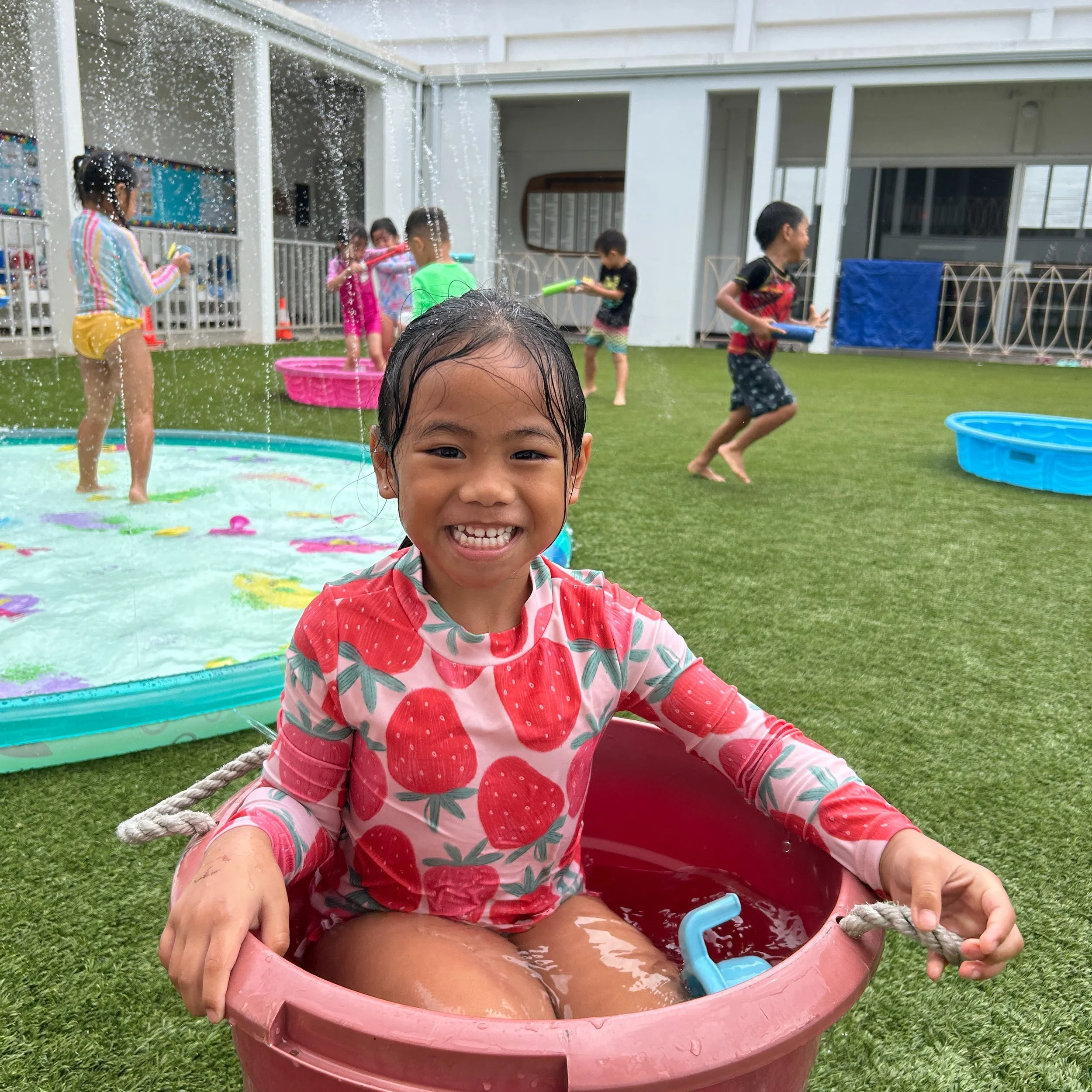 The summer program has officially started! ☀️💦

This week, we enjoyed our first Water Play of the summer. Although the weather wasn't perfect, the children didn't seem to mind at all! Their laughter, smiles, and excitement filled the grass area as t