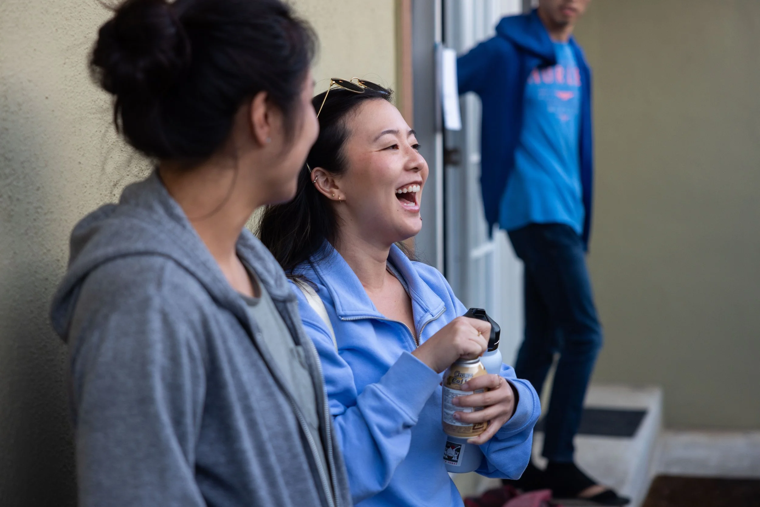 girls talking and laughing