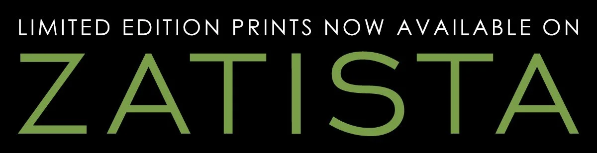 Text advertisement for limited edition prints available on Zatista.