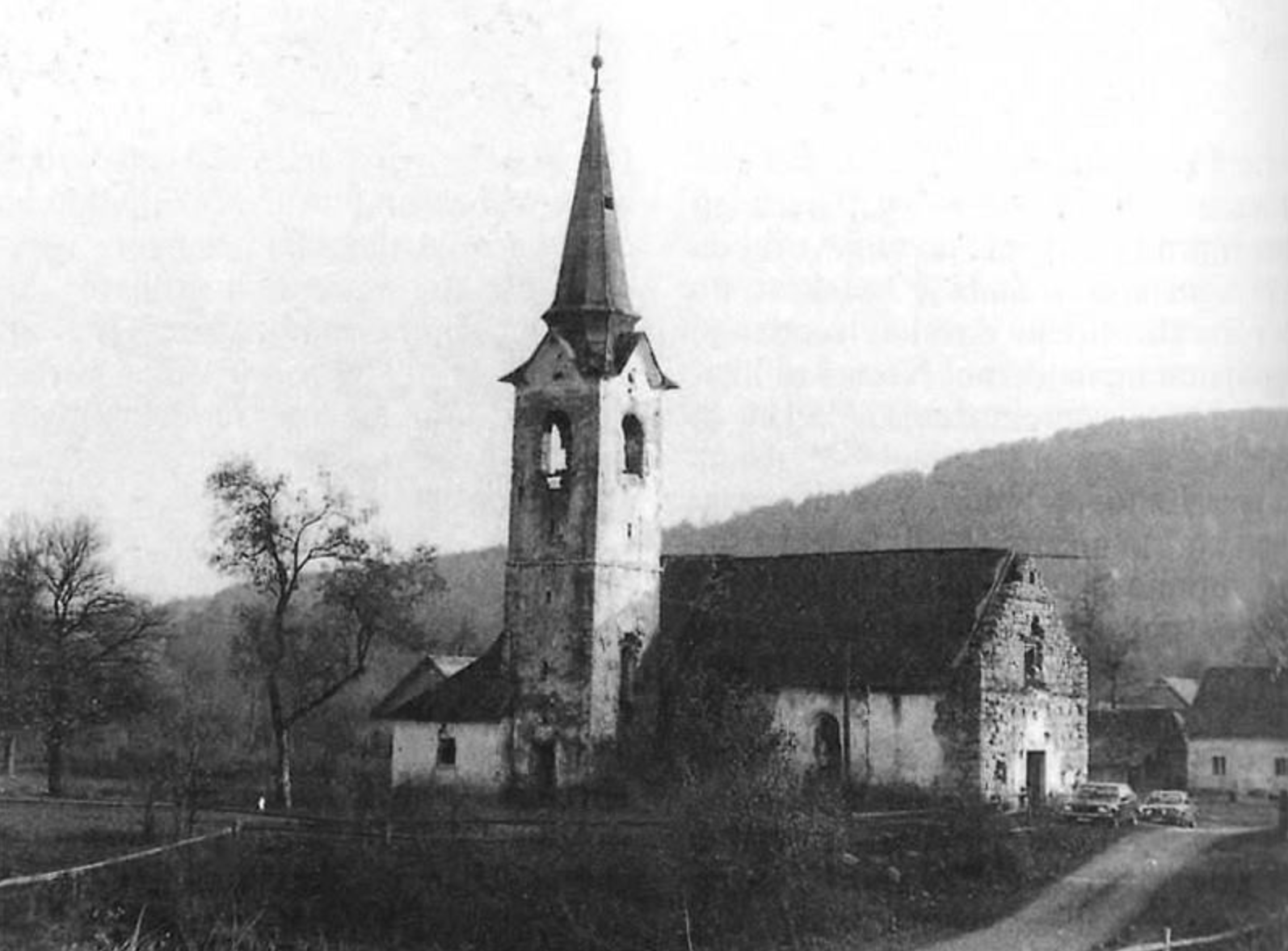St. Michael's Church (1983)
The church had been empty since 1970 and was rapidly deteriorating. In 1991 the bell tower collapsed into the nave. Reconstruction began in 1992.
