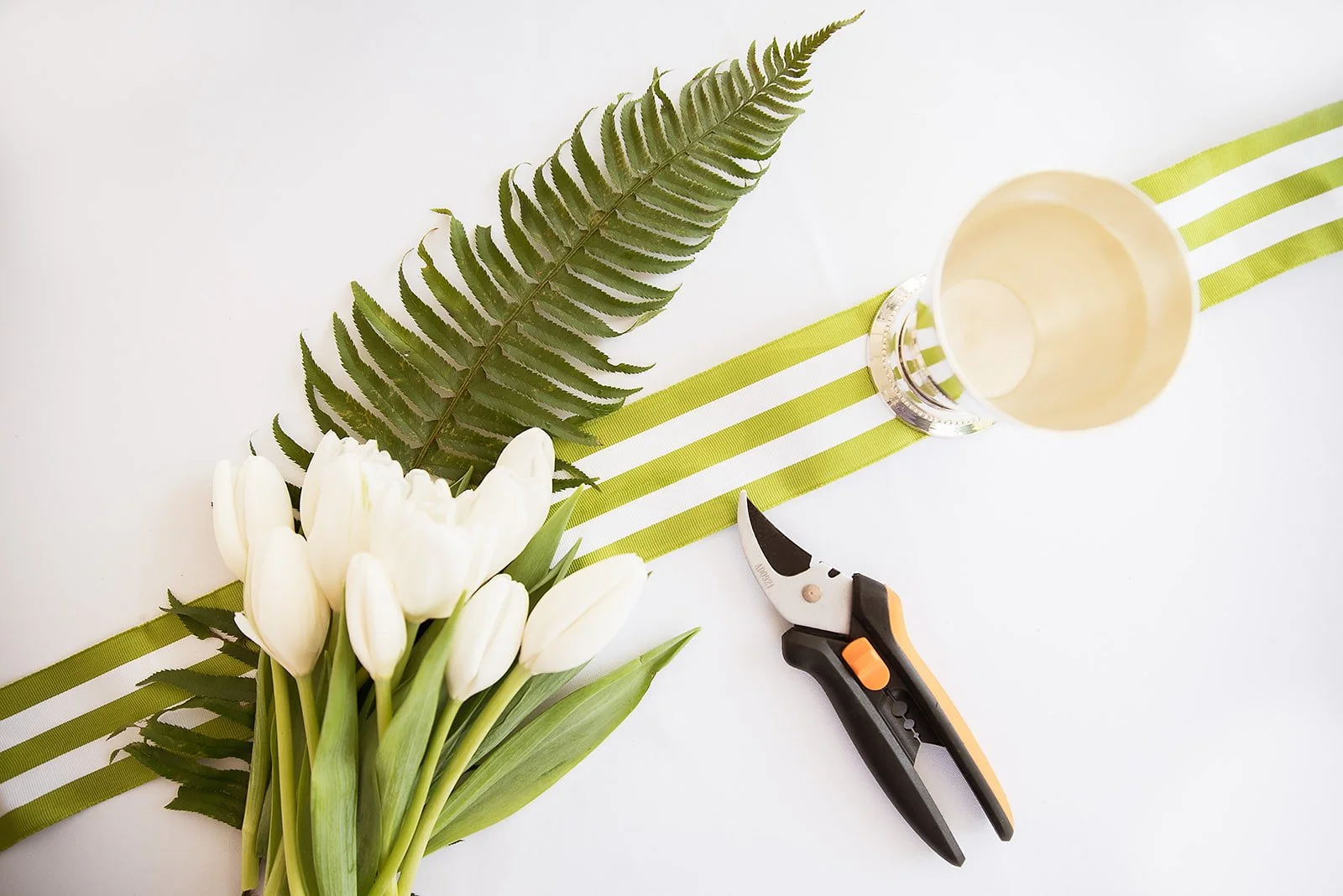 tulips, fern & floral snips