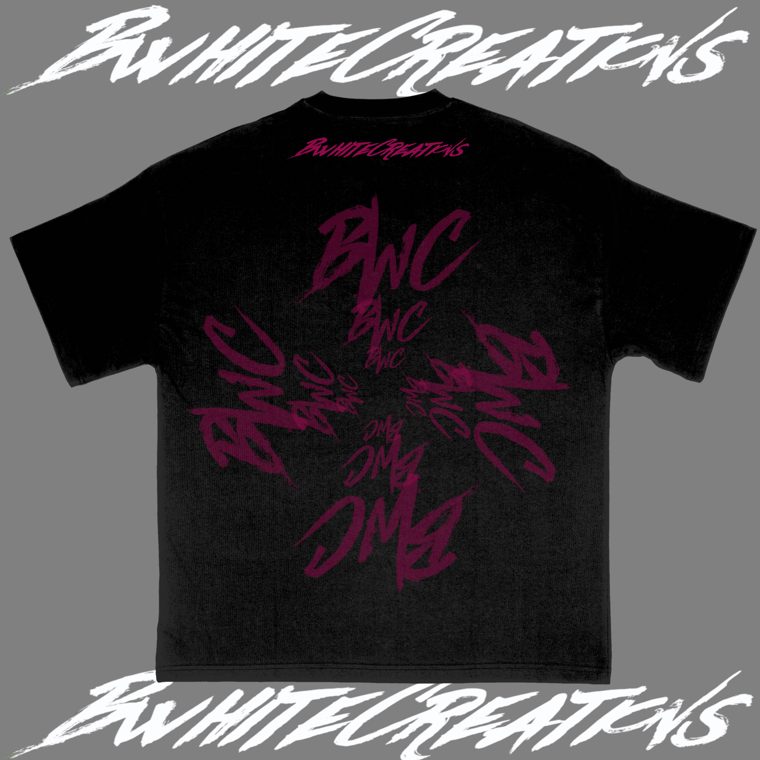 "Just A Lil Play Money" tee (Black/ magenta outline)
