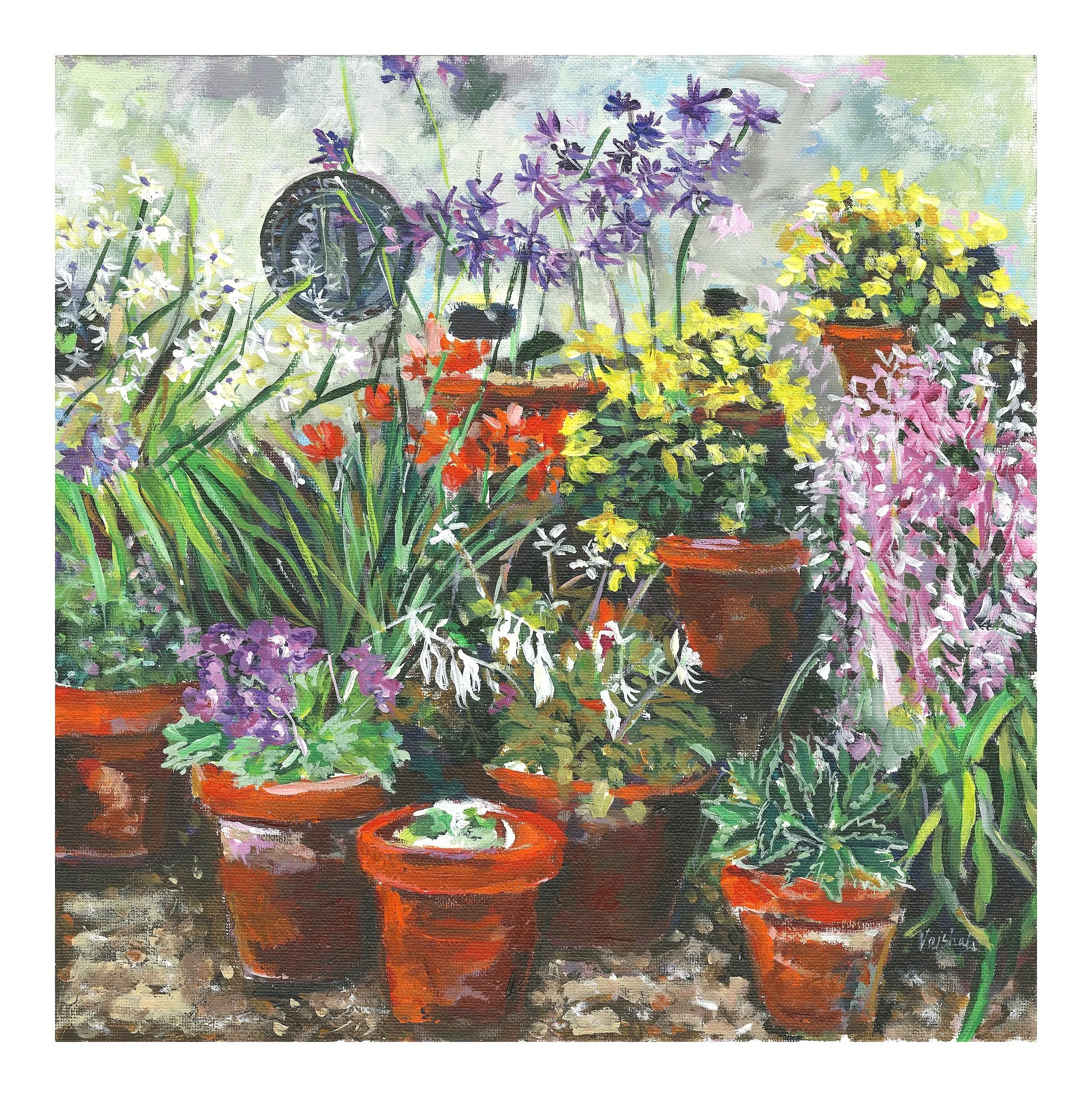 Le Jardin Des Fleurs , 12 x 12, acrylics on panel