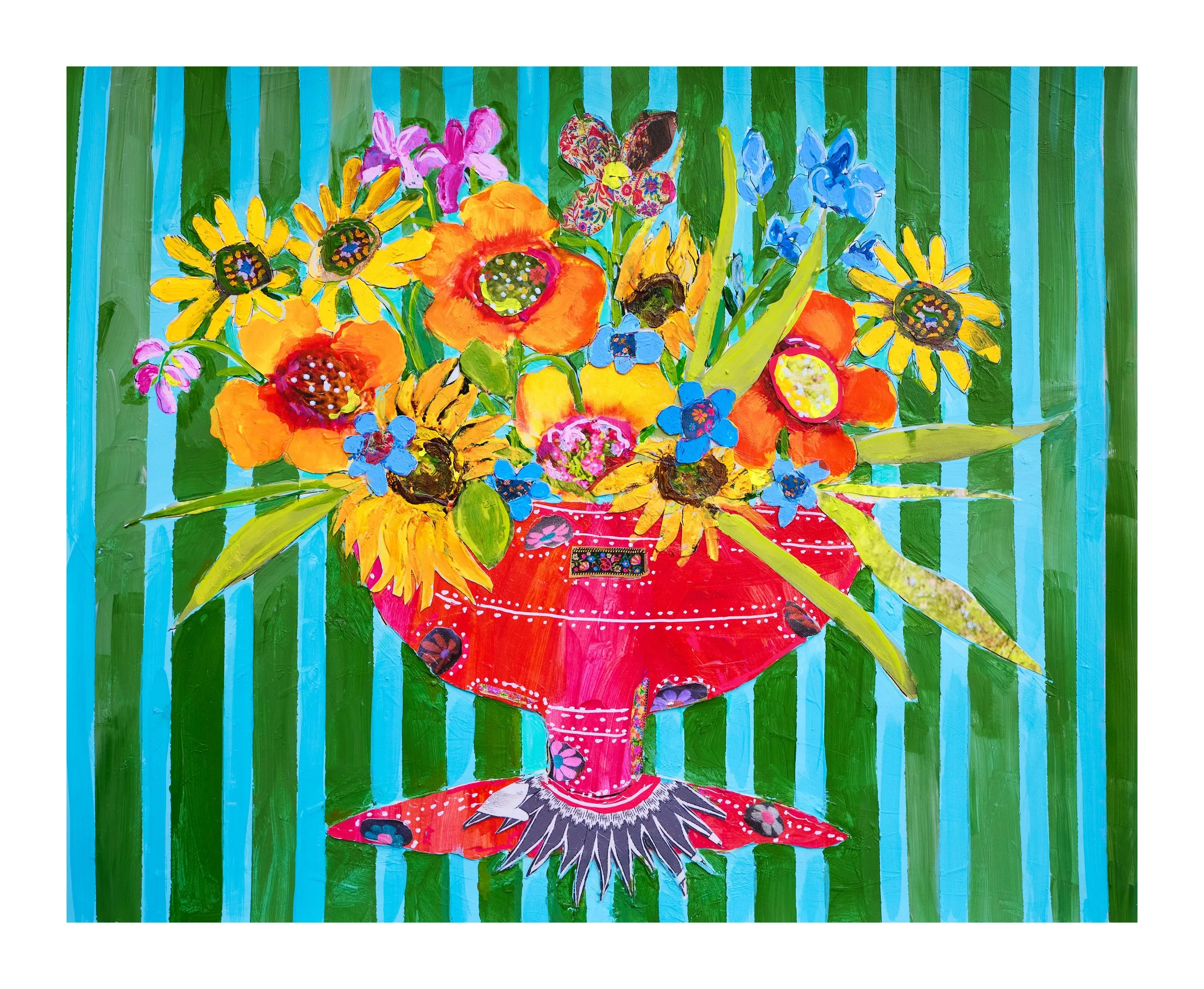 Just in time for Summer, multimedia collage, (16x20)