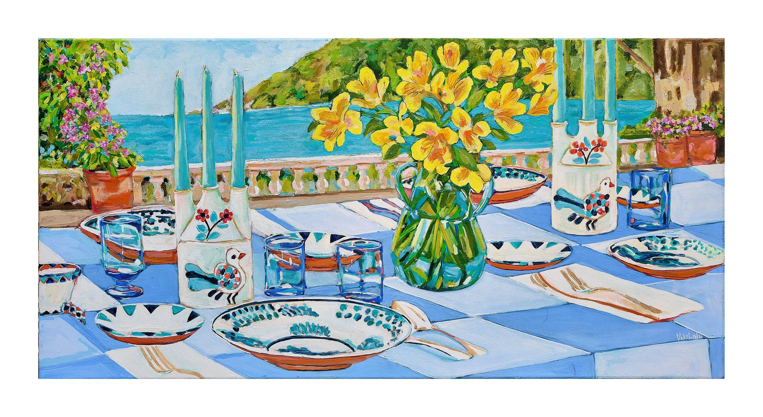 Paradise Found, acrylics on panel ( 24 X 48) 