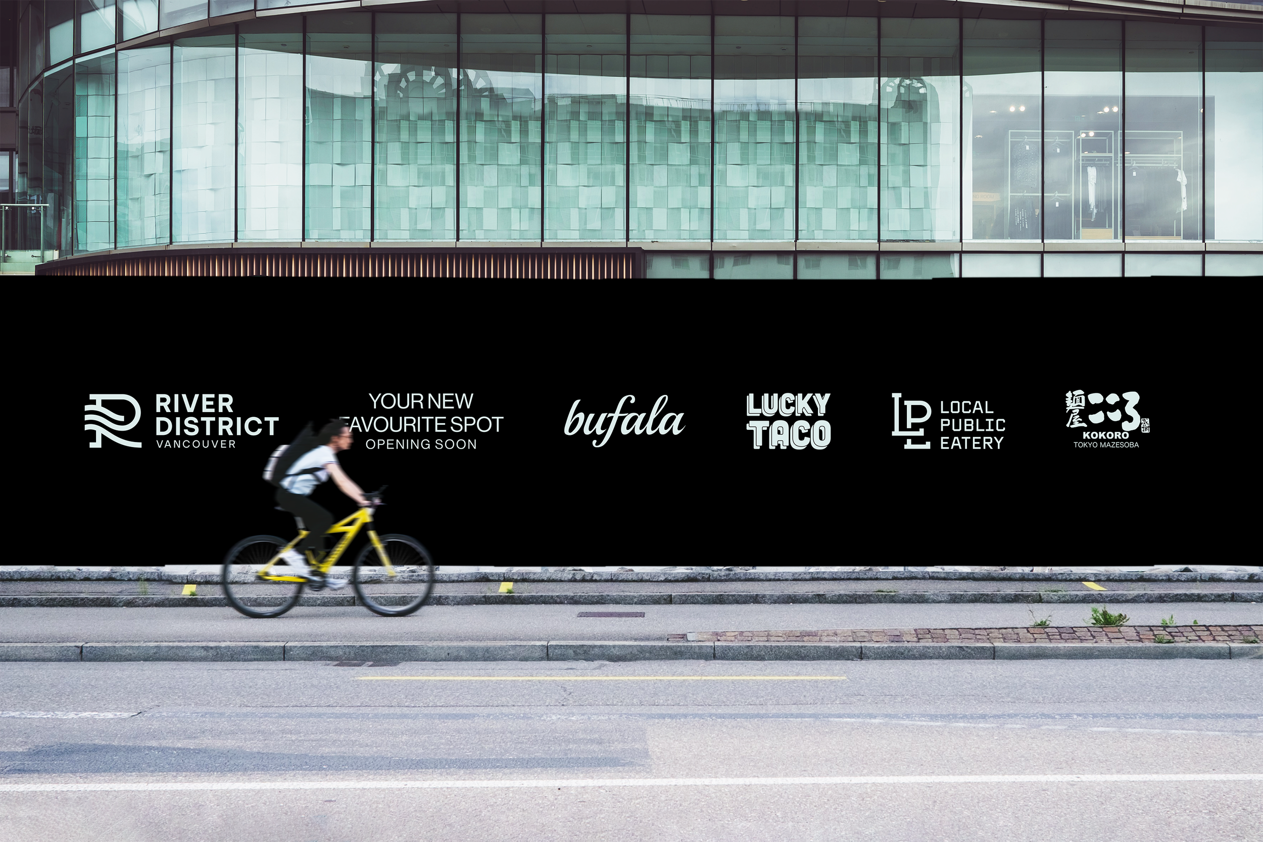 Large Format Signage Promoting New Restaurants