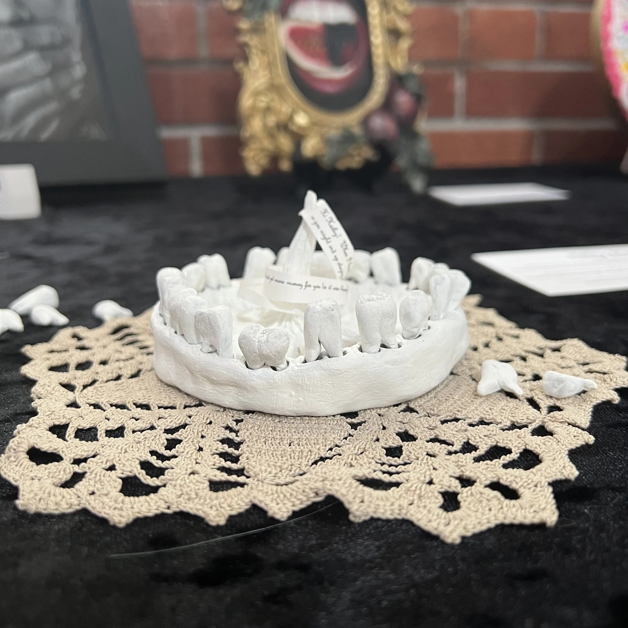 LINGUA (2025), Clay, Acrylic & Found Objects