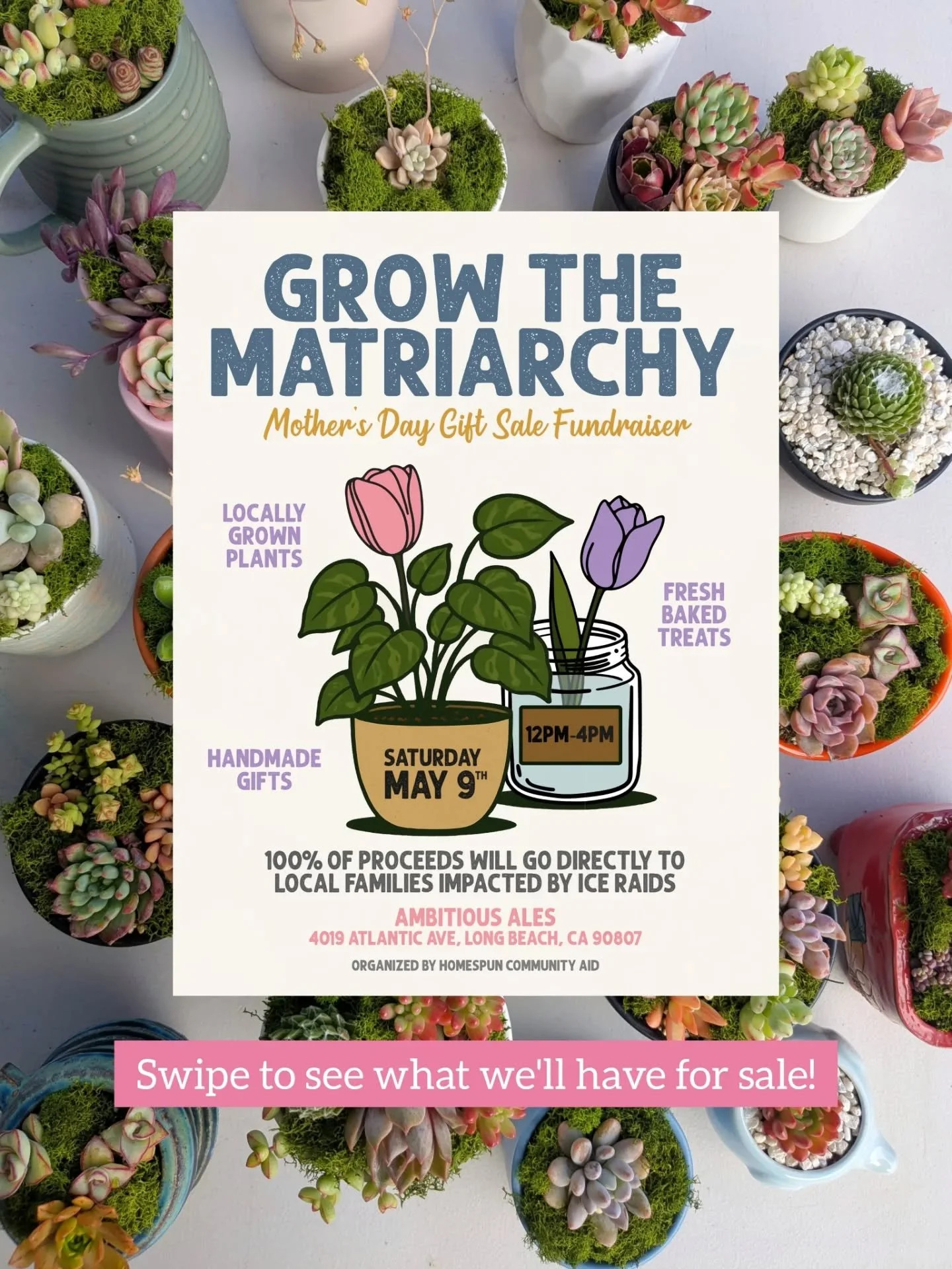 Mother's Day is Sunday and we have your one stop shop. 

Come by @ambitiousales on Saturday, May 9th from 12pm to 4pm and grab a gift for mom. We'll have a little bit of everything. 

The best part? 100% of what we make will be donated to local famil