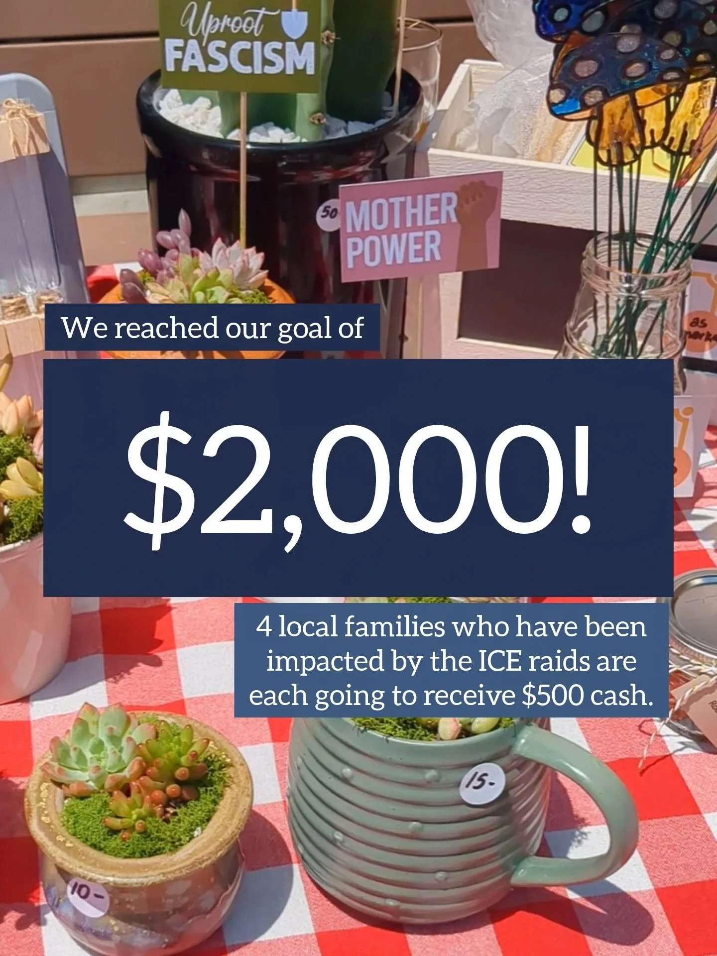 Thank you! Thank you! Thank you!

4 local families will be receiving $500 cash! We couldn't have done this without the support of the Long Beach community. 

Thank you to everyone who came out to purchase something, everyone who donated items (@puebl