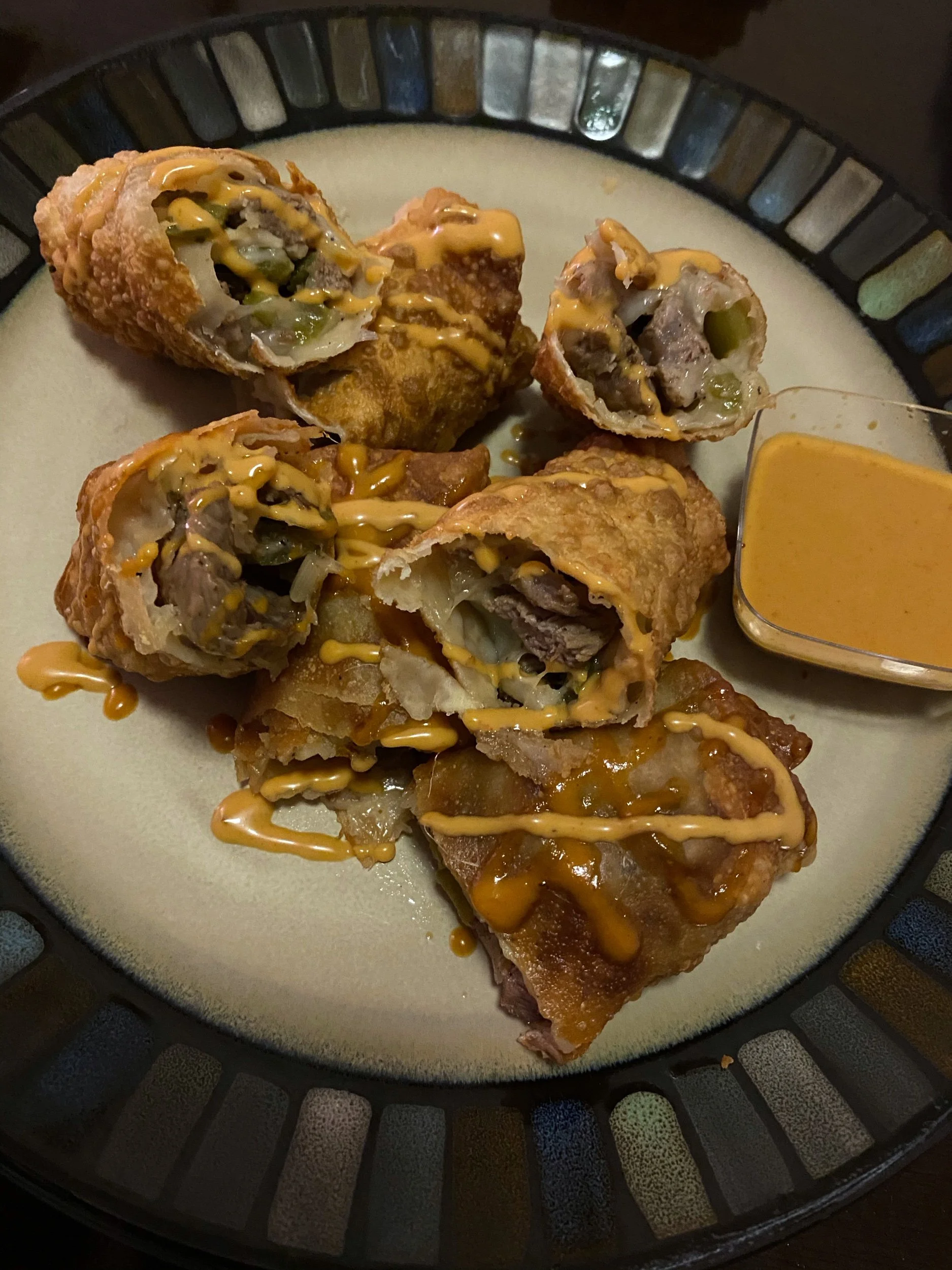 Steak n Cheese Eggrolls w/ Special Sauce