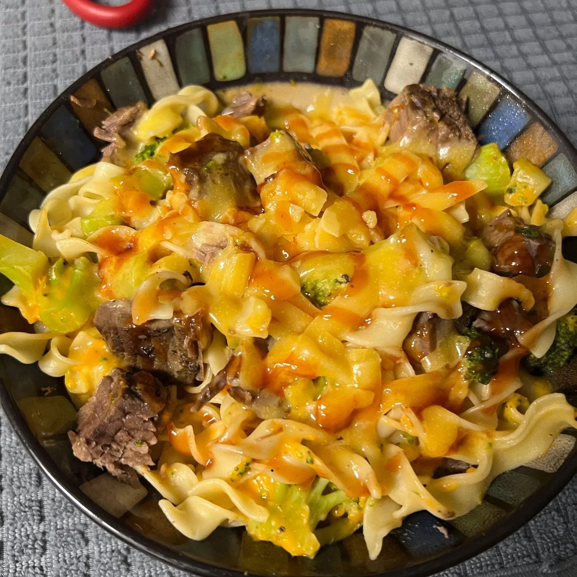 Beef Stroganoff with broccoli and cheese 