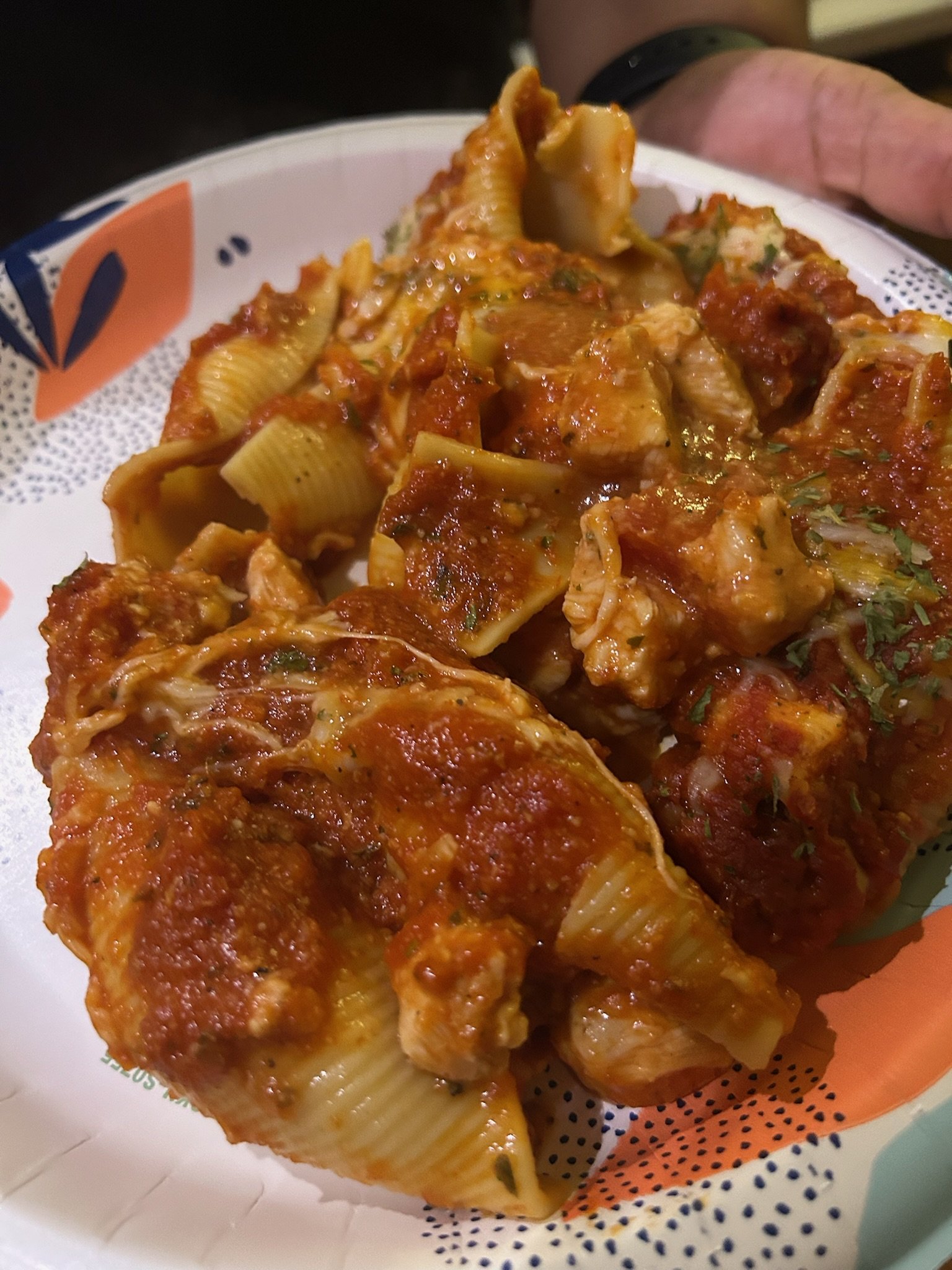 Chicken Parmesan stuffed shells