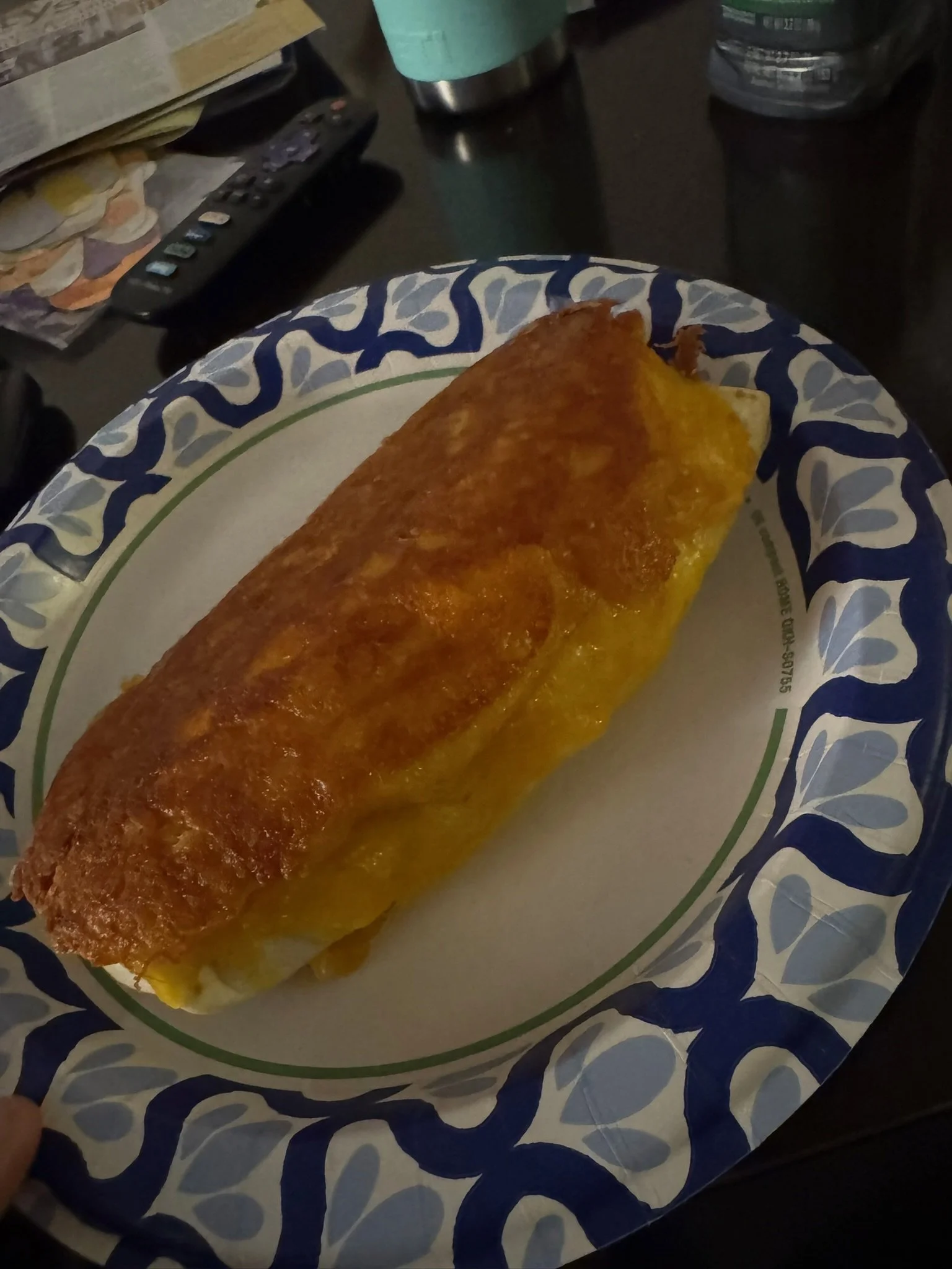 Cheese crusted burrito