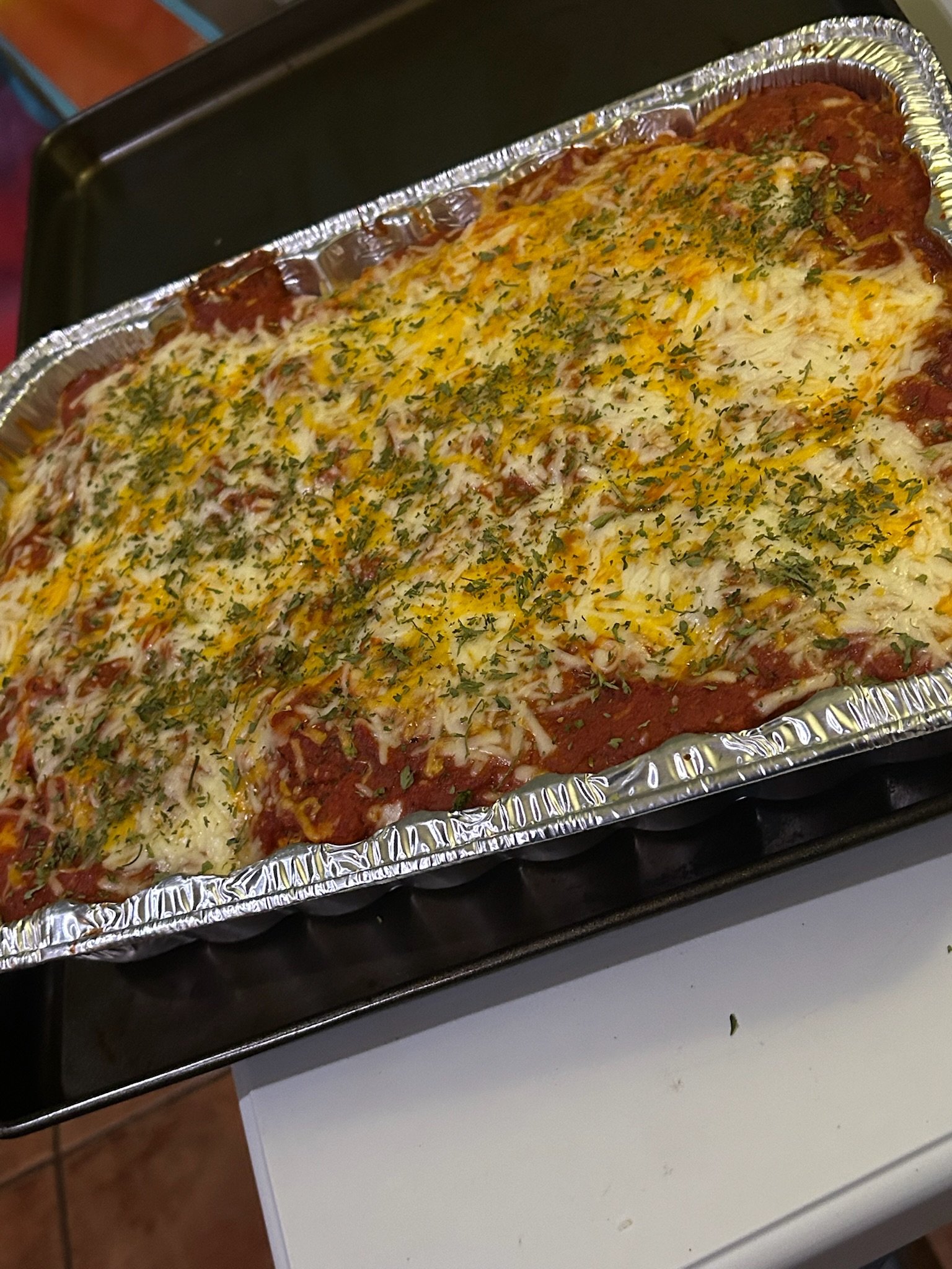 Chicken Parmesan stuffed shells