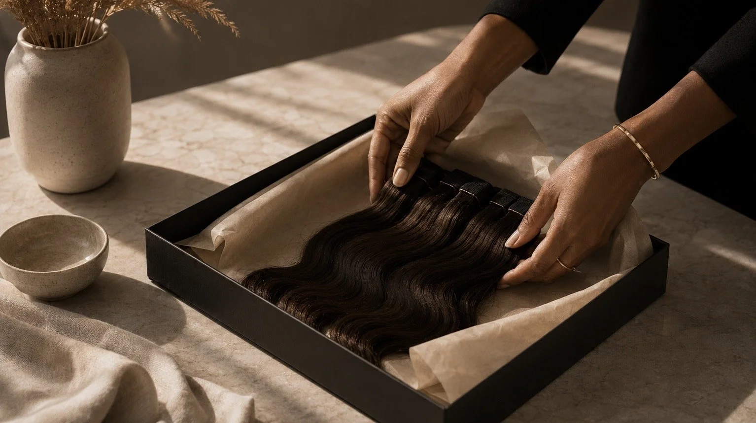 Arranging hair extensions with care