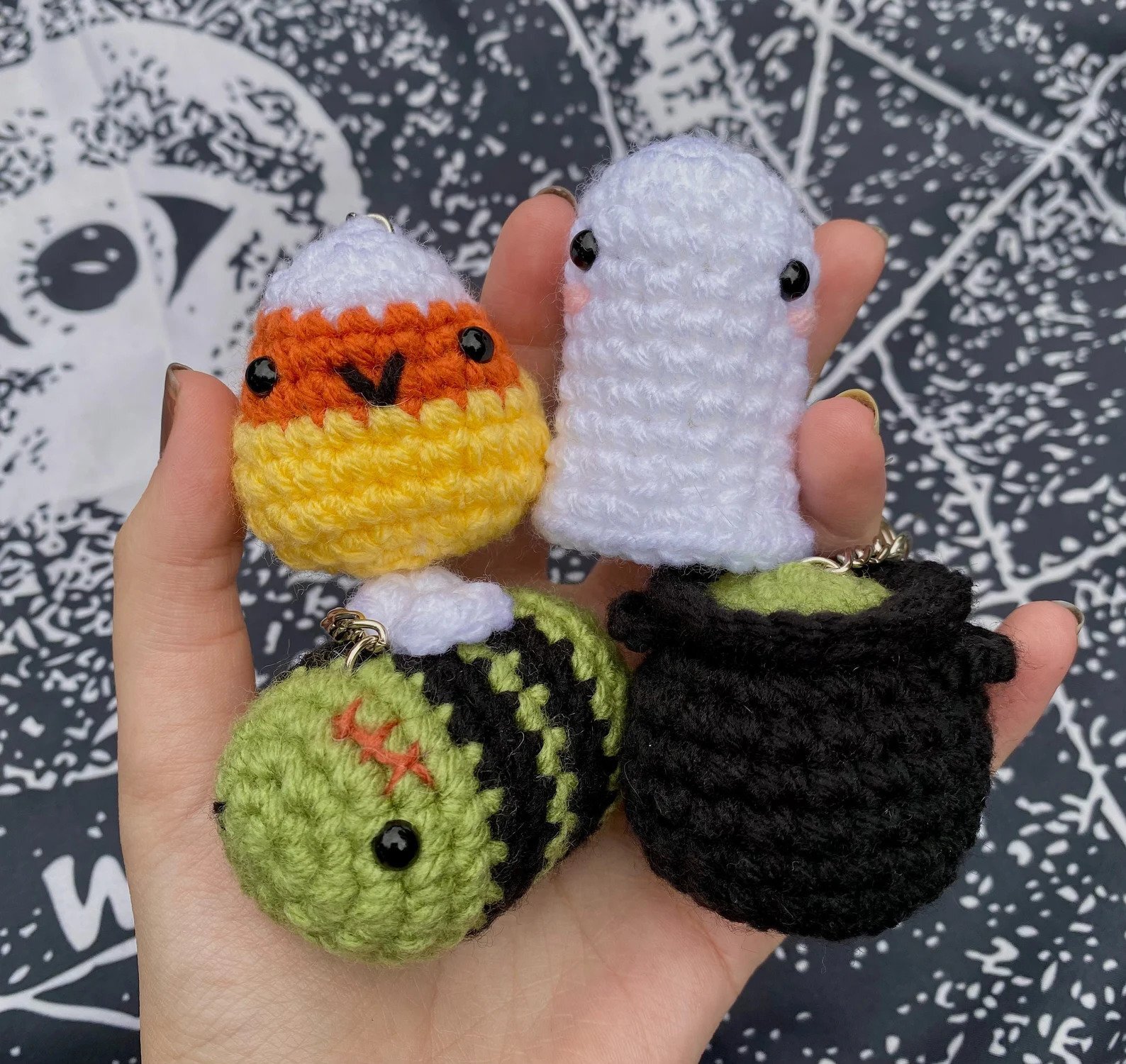 spooky crochet keychains by troissoeursatelier.jpg