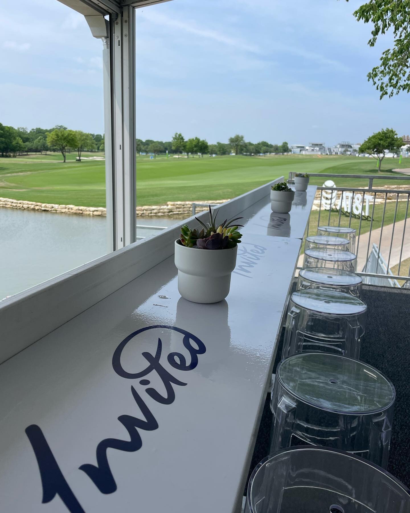 Sneak peek at the VIP In it&rsquo;s tent on the 18th green @attbyronnelson @tpccraigranch