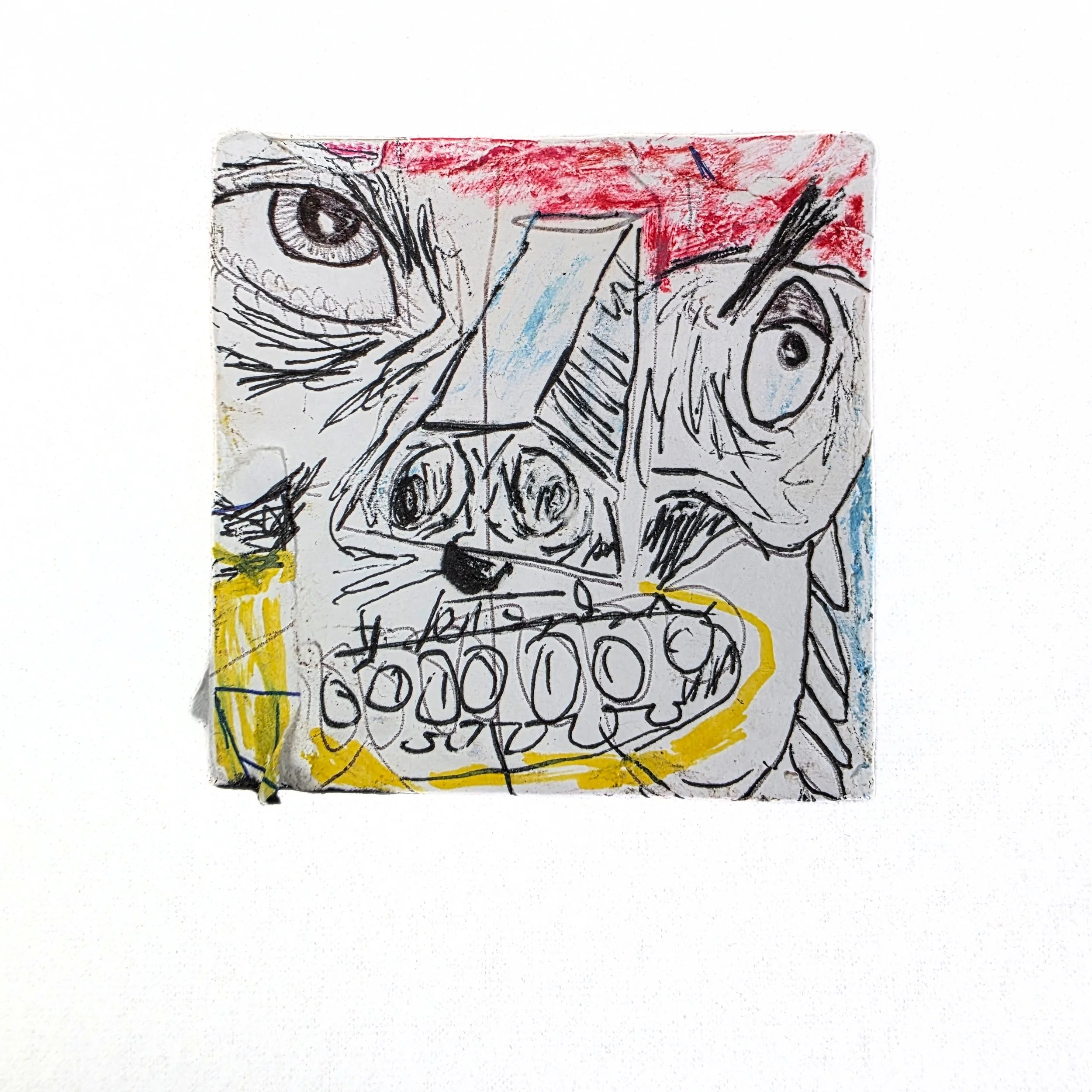"Bonkers" Mini Painting on Canvas 2020 3x3in