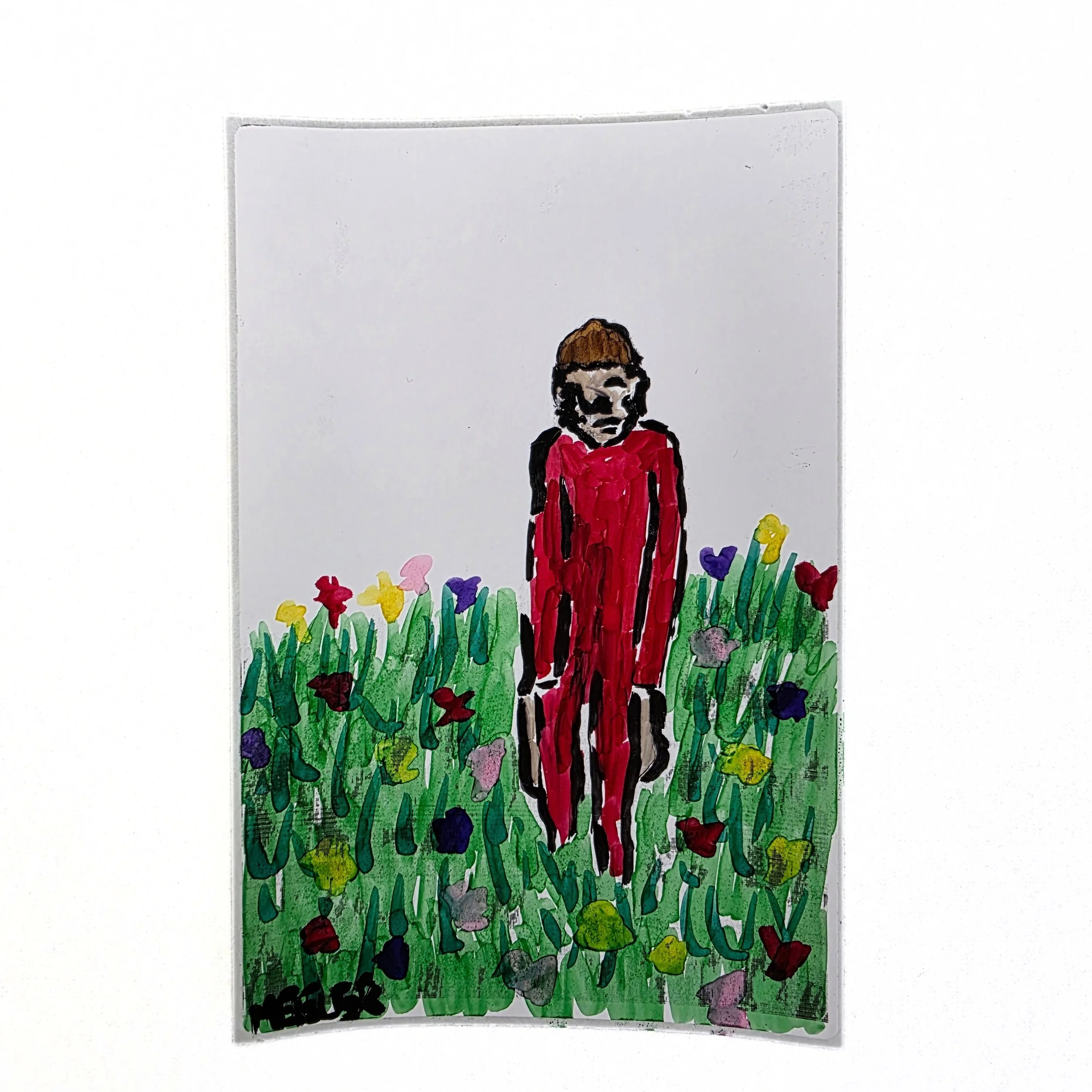 1/1 Untitled Sticker Original Hand Drawn 4x6in