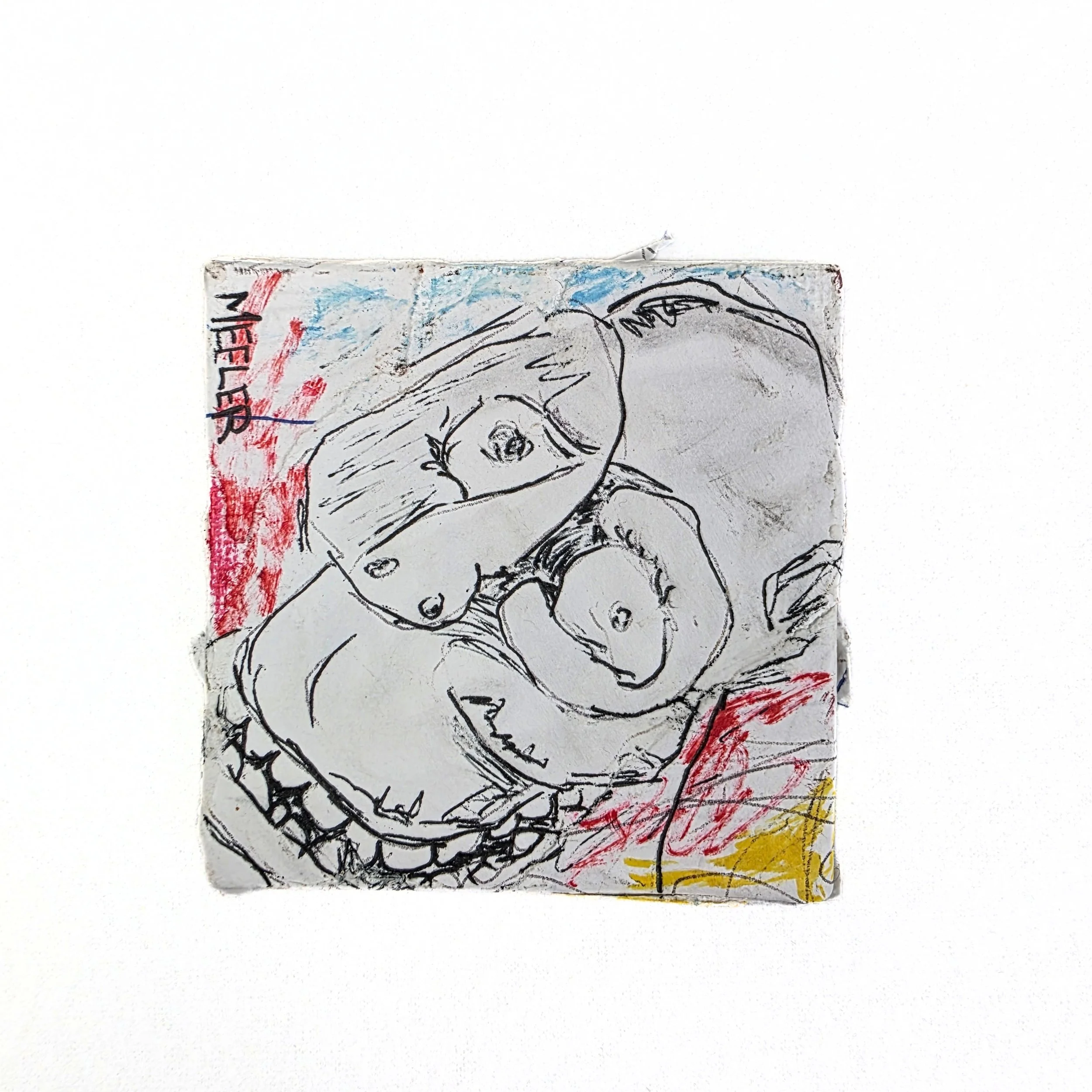"BAD" Mini Painting on Canvas 2020 3x3in