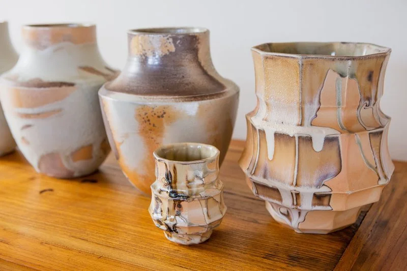 Unique handmade large ceramic vases made in Bisbee Arizona