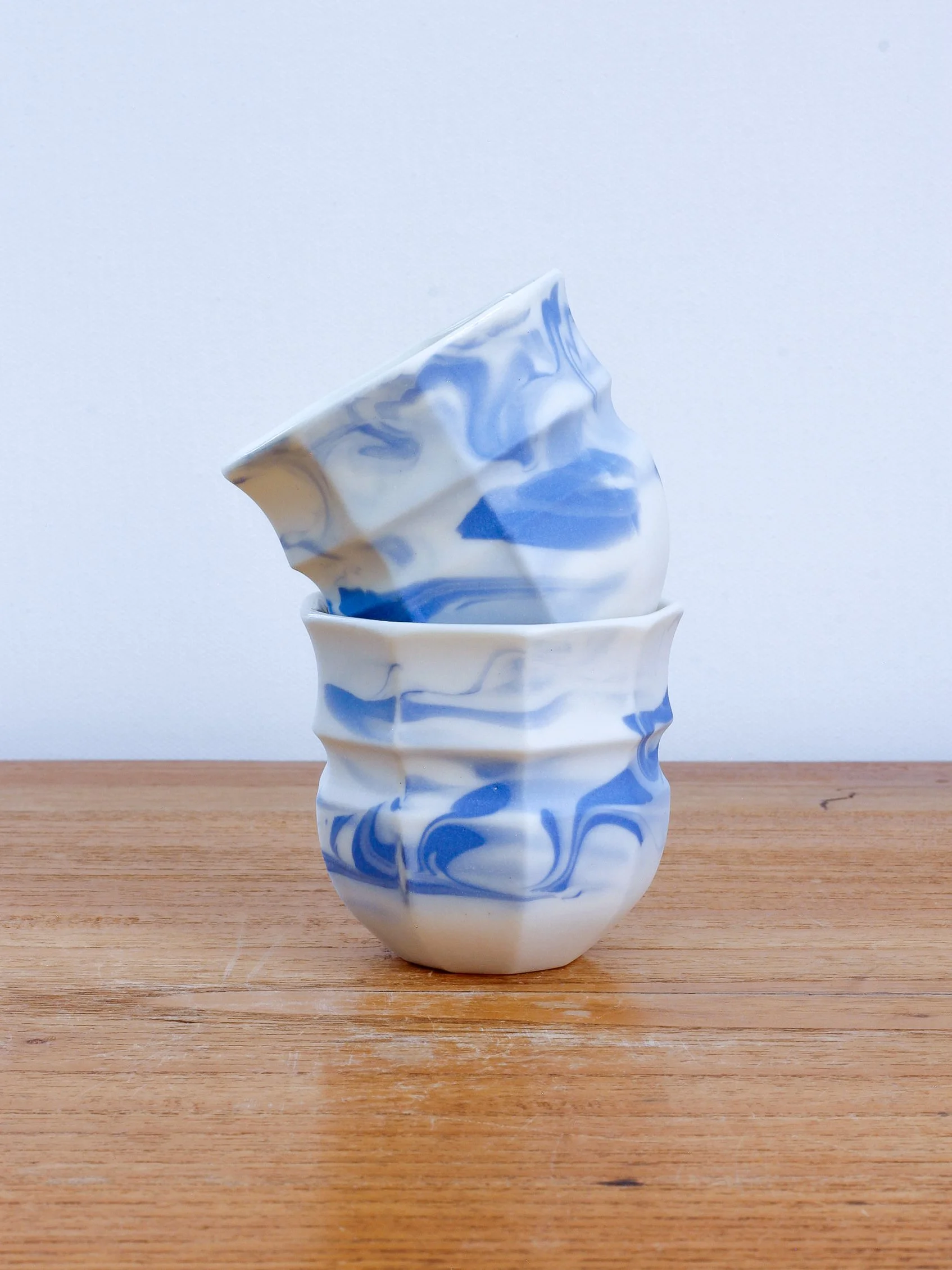 Sea & Sky Crystal Teacup, Set of Two