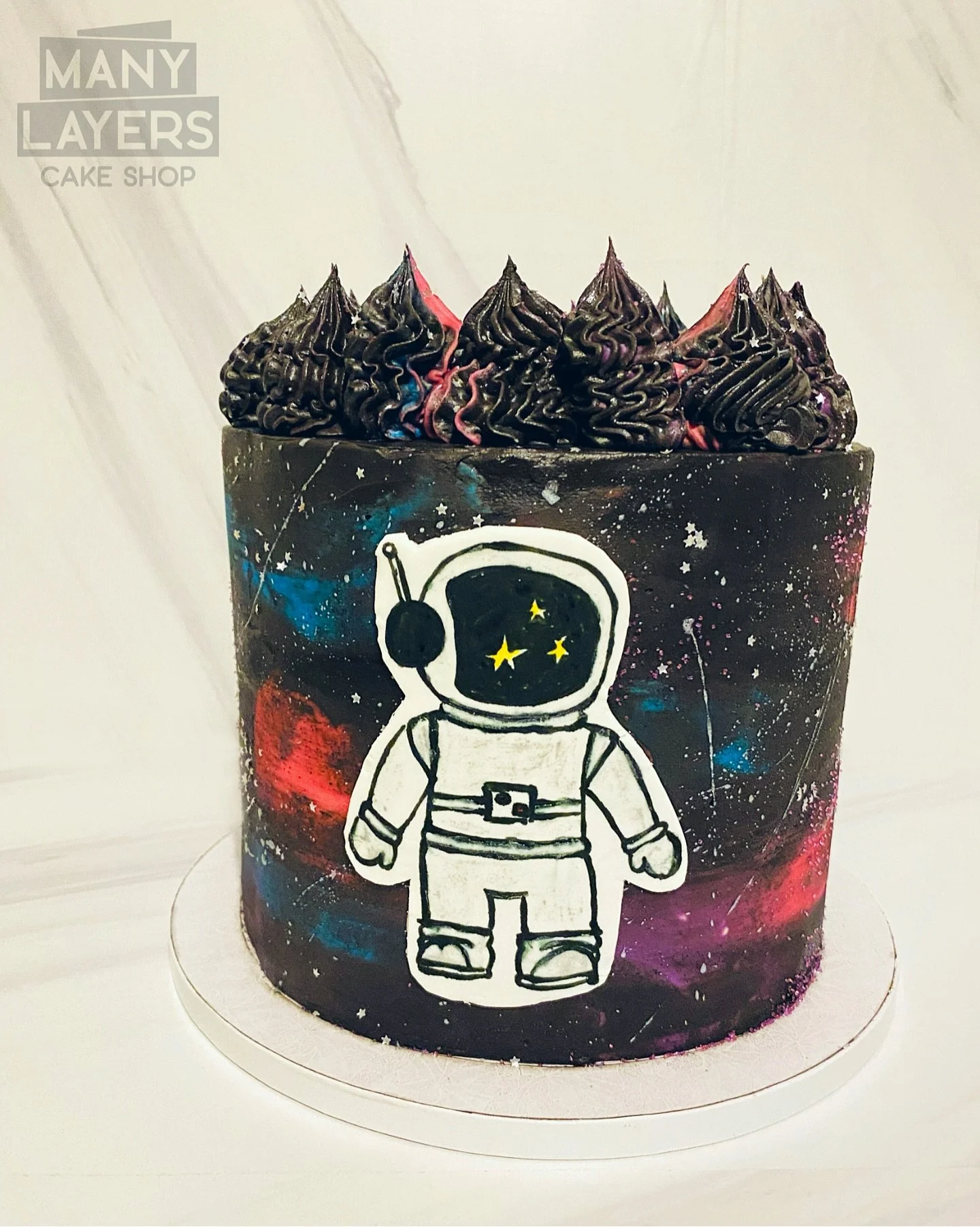 Out of this world! 🪐✨ This cake was for a baby&rsquo;s first birthday party, which had a space theme. My customer had these kind words to share: &ldquo;The birthday cake was an absolute hit! Everyone thought it was so cool and it really tasted amazi