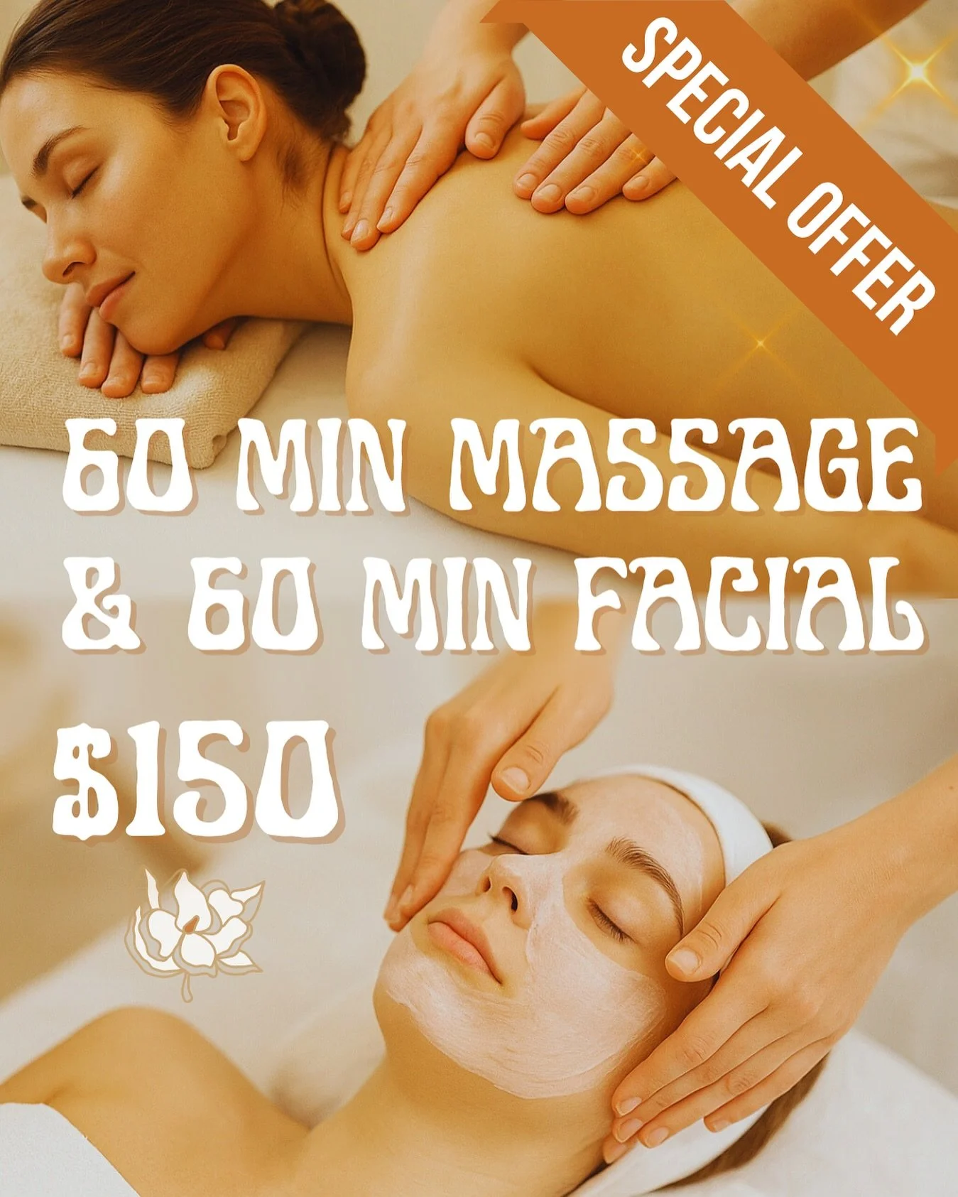 Get a full-body reset with a 60 Min Massage followed by a 60 Min Facial! Just $150 for appointments booked now through Nov 30th. Treat yourself before the holiday madness hits 🍂 Now Booking Online!