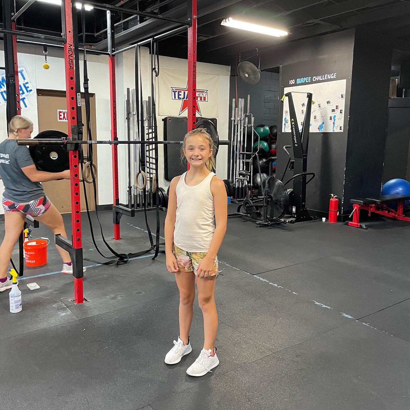 We want to congratulate Ava for completing the 100 burpee challenge in 7:14! Come see how quickly you can do burpees and get your photo on the wall!!

Class Schedule for Labor Day (Monday Sept 6th) is
9:00am and 4:30pm! Come join us!