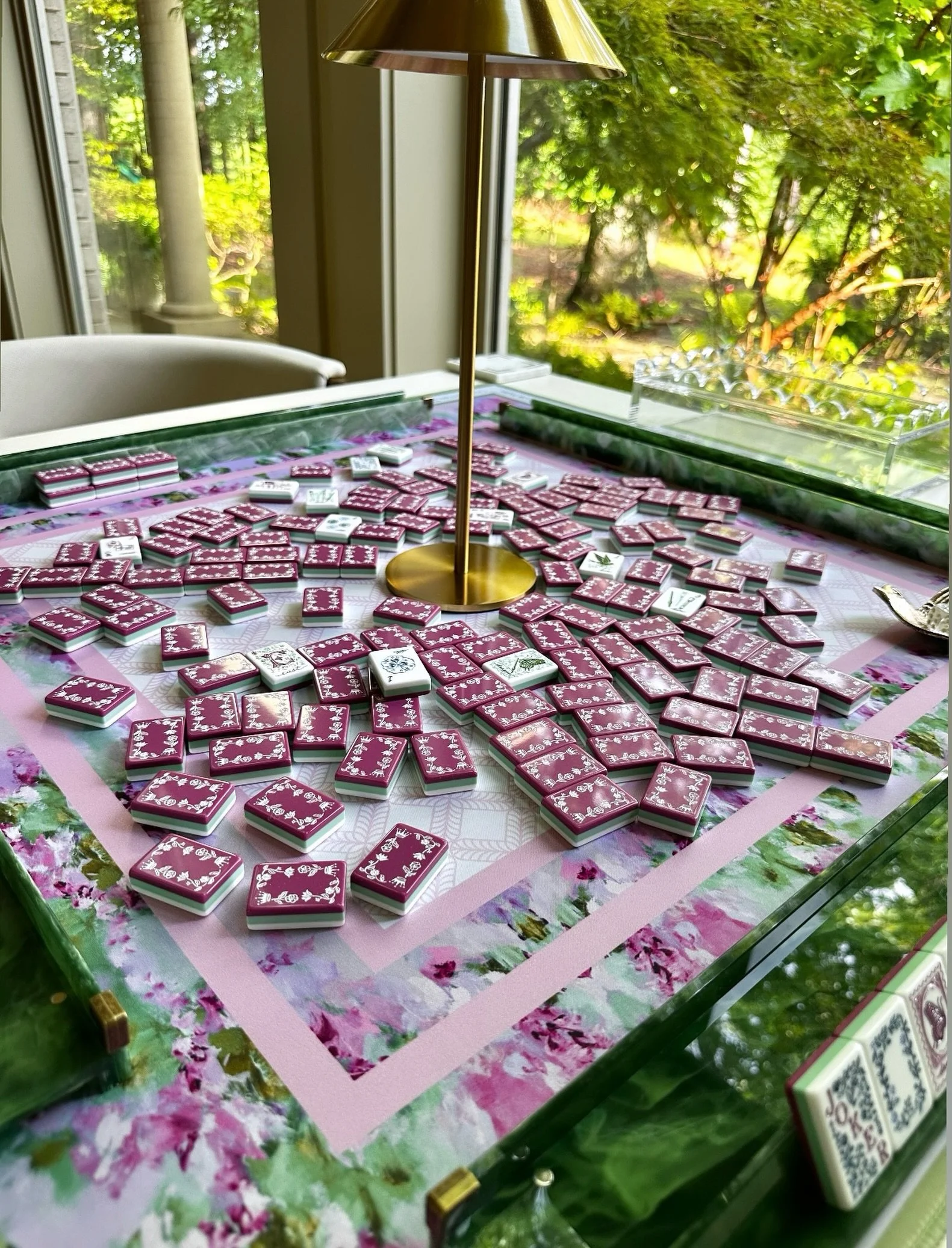 Sparrow&rsquo;s Nest did it again. It continues to pair beautifully with so many different tile sets, including the new Heirloom tiles by Miss Mahjong. Truly a fan favorite. 

I love receiving your photos! This mahjong tablescape was shared with me b