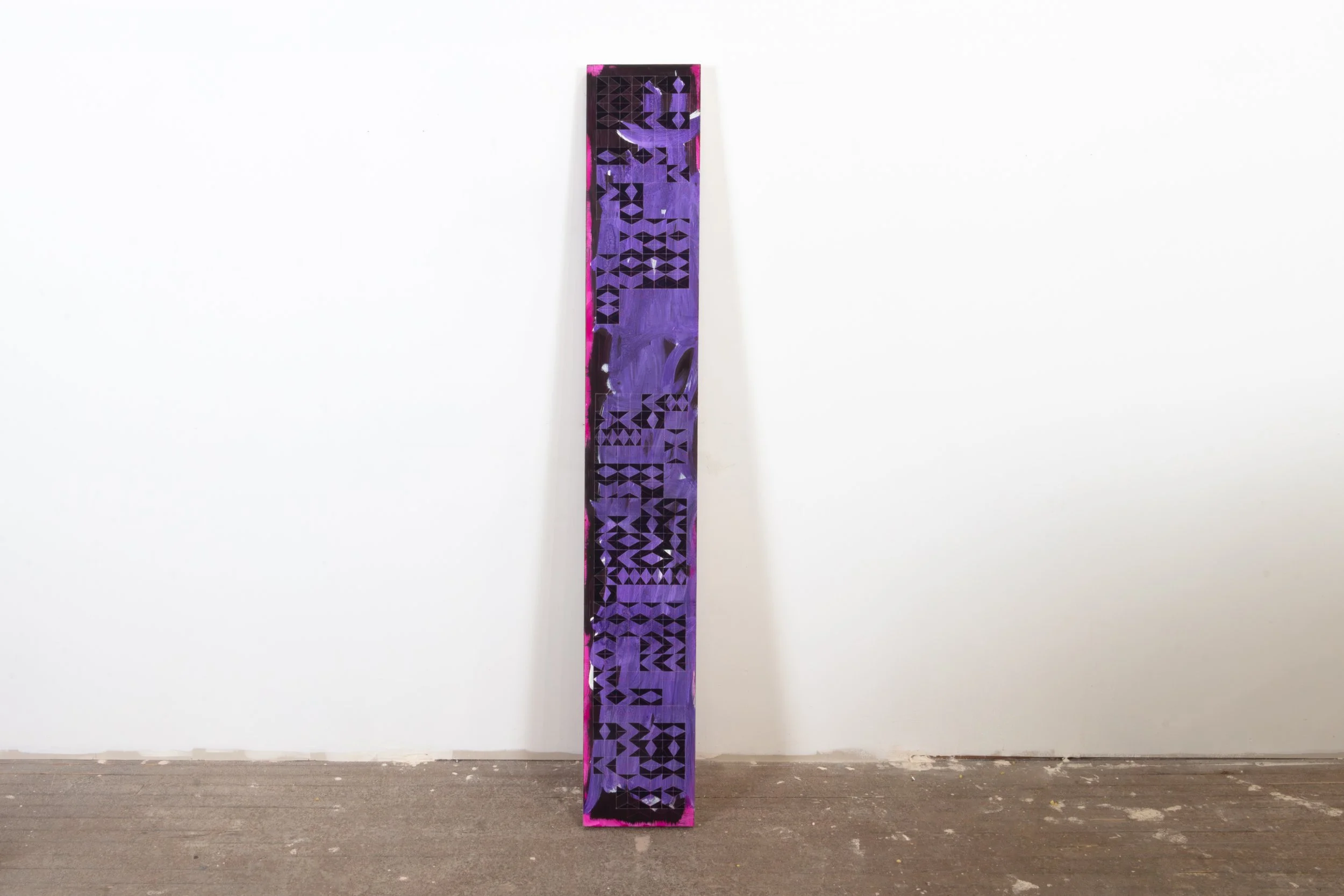 Lantern Bearer, 2025, Flashe and colored pencil on panel