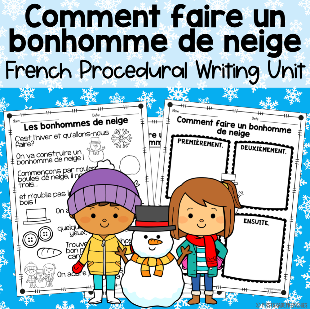 French Procedural Writing Winter Snowman