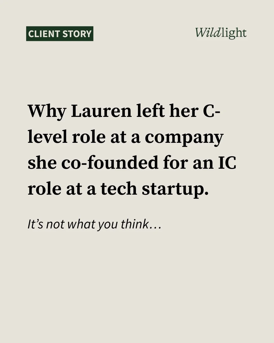 Lauren spent seven years building and scaling a sustainable apparel company she co-founded and was clearly successful, but was going through what many high-achieving women experience she felt called for MORE.

Here&rsquo;s the thing though &rarr; LAU