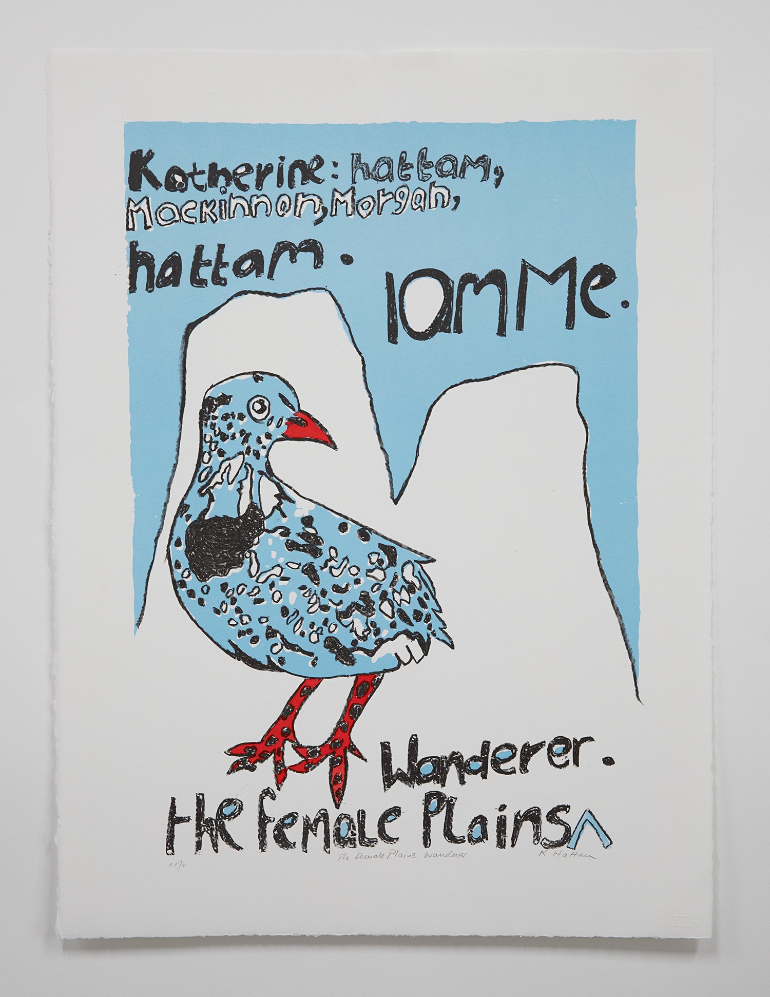 The Female Plains Wanderer, 2023, lithograph (printed through APW), 76 x 56cm.