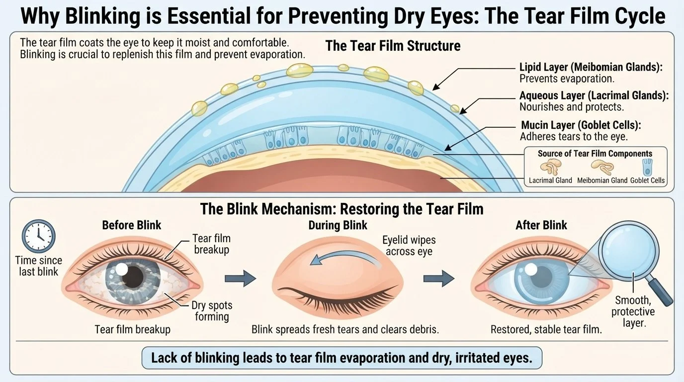 blinking changes in the tear film