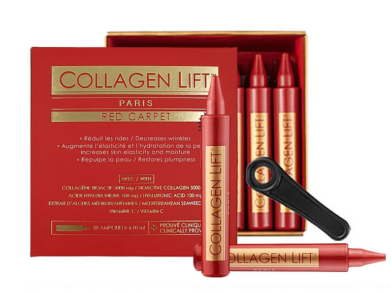 red box of tubes of collagen to drink