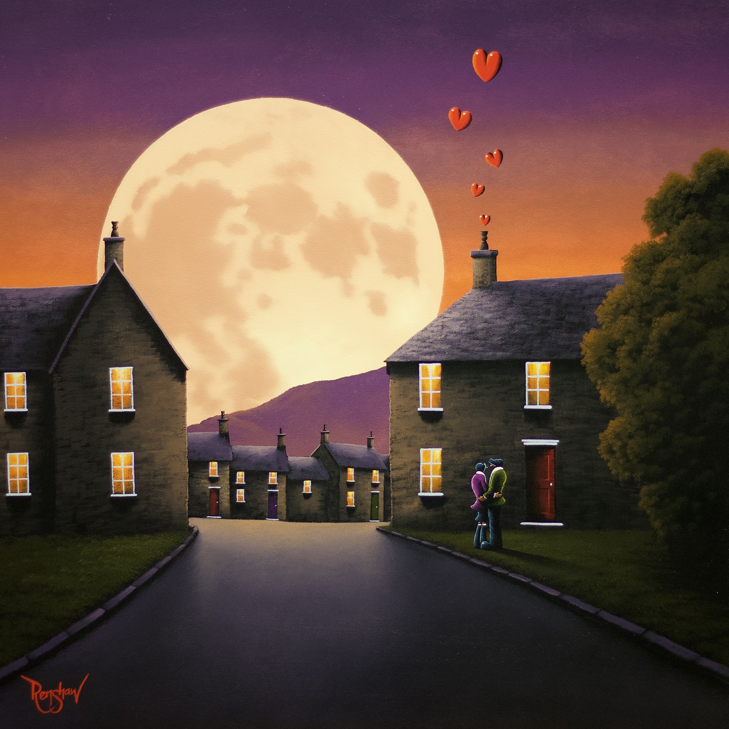 Our Love Blossoms Upon a Moonlit Sky - Wyecliffe Galleries