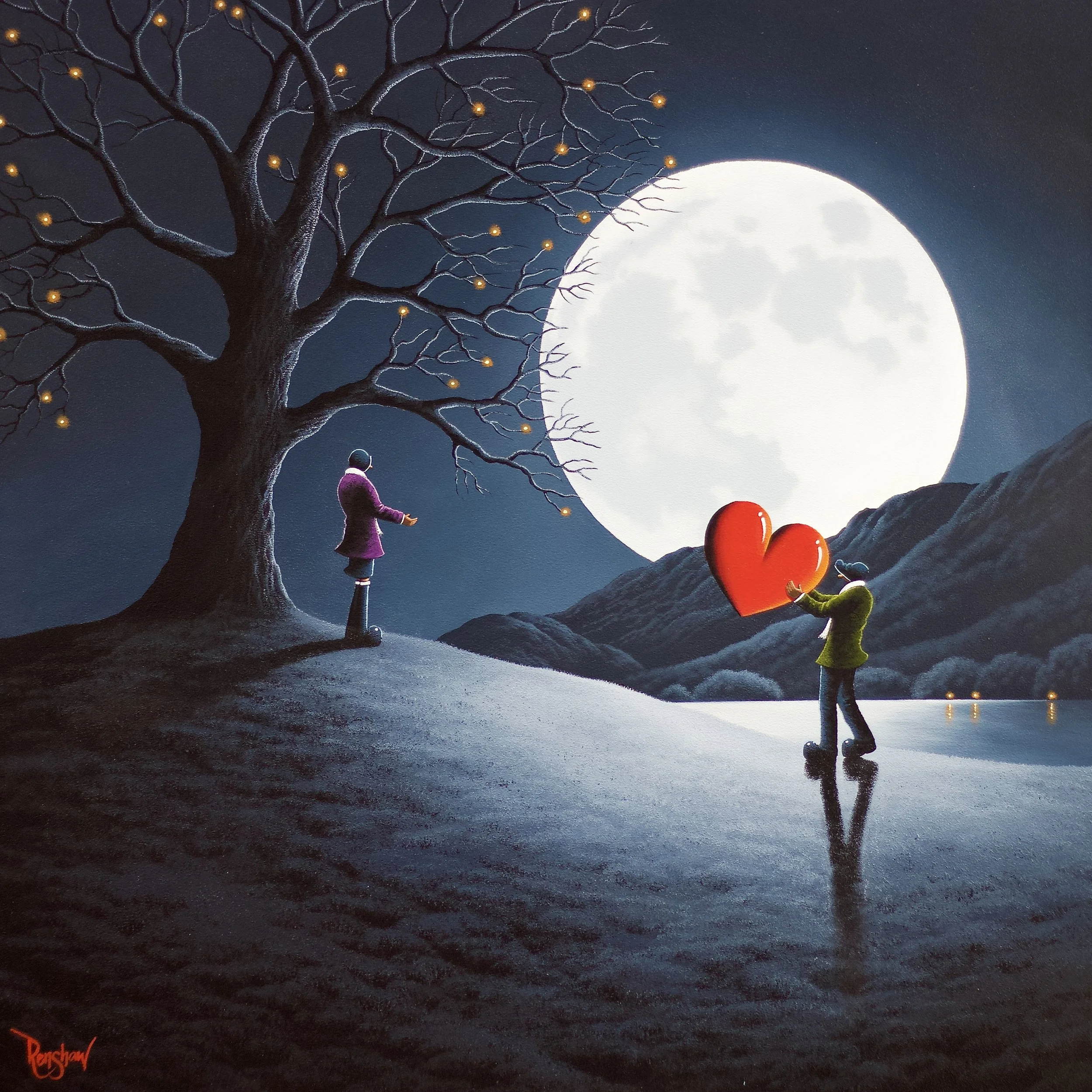 Our Love Shines Brighter at Night - Wyecliffe Galleries - Sold