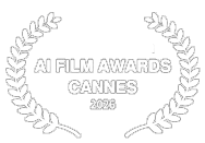 Escudo con la leyenda 'Al FILM AWARDS CANNES 2026' rodeado de una corona de laurel. PRimer laurel ganado por sunomono ai, en marzo del 2026 por sunomono films.