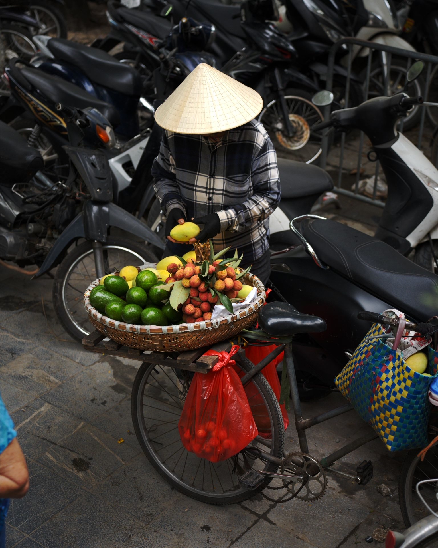 Fresh fruit outside a busy office