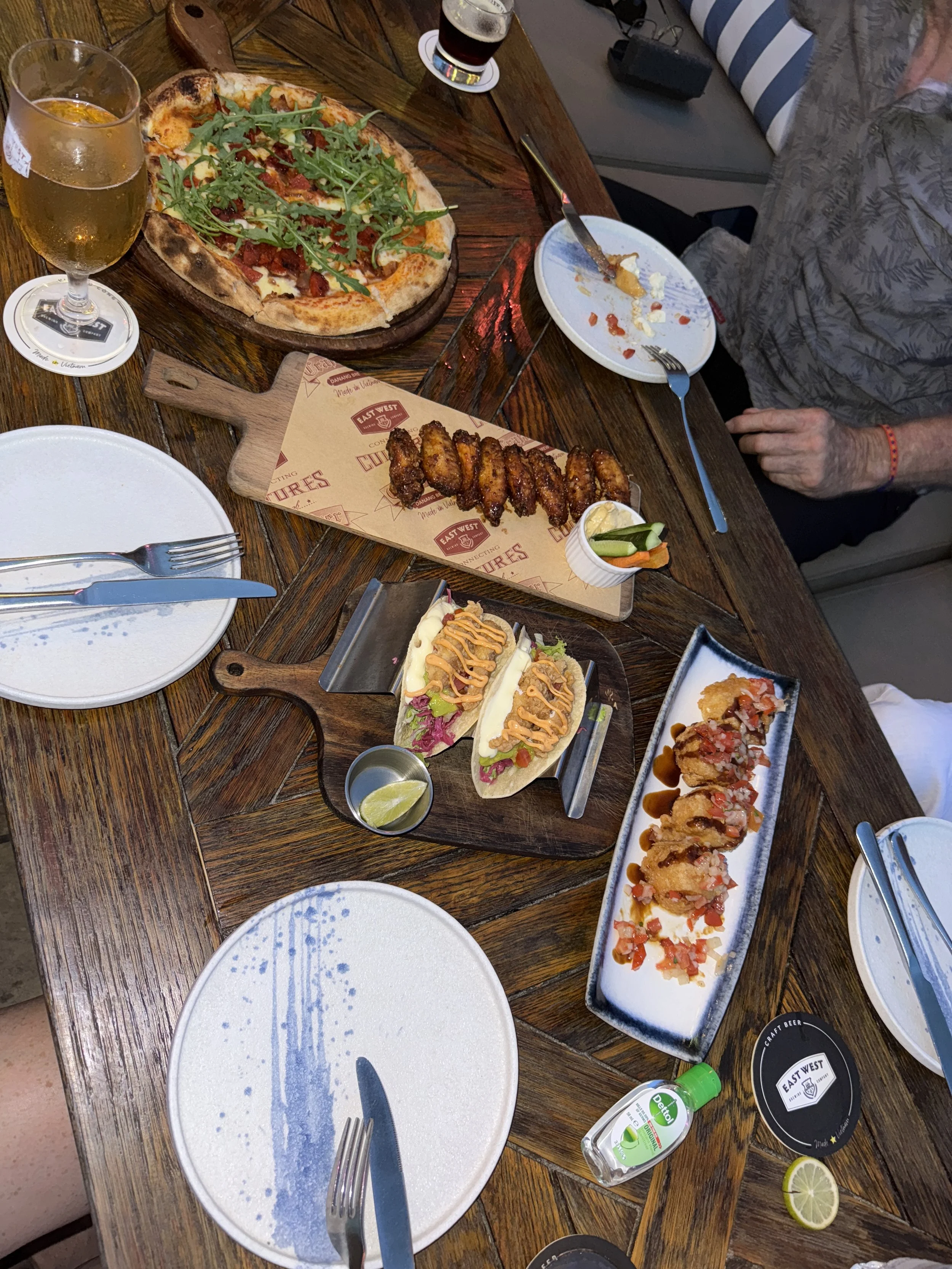 Dinner and beers at East West