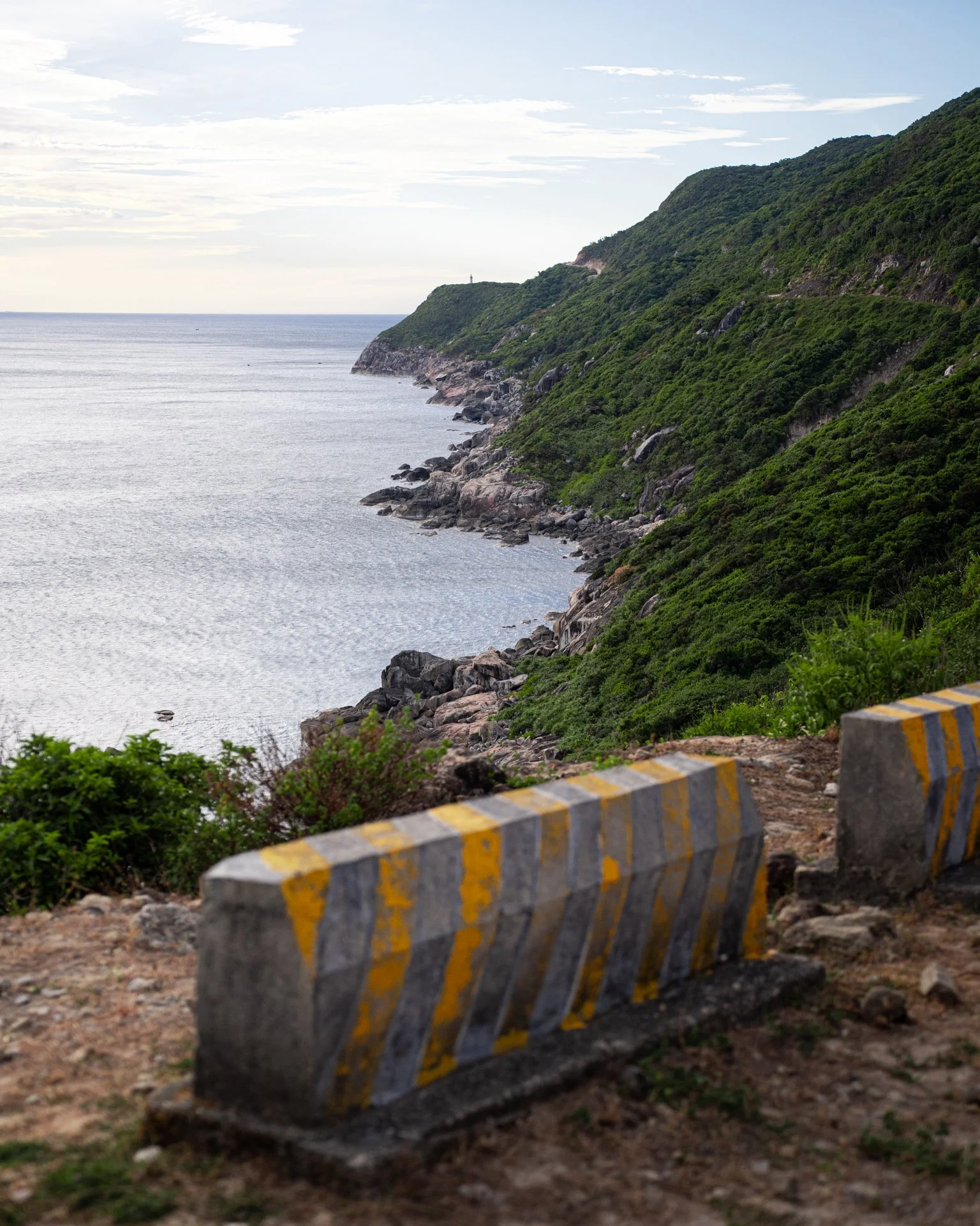 The only thing between the road and a very steep drop!