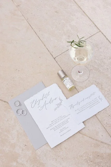 Invitation for a couple celebrating their wedding in south west of France