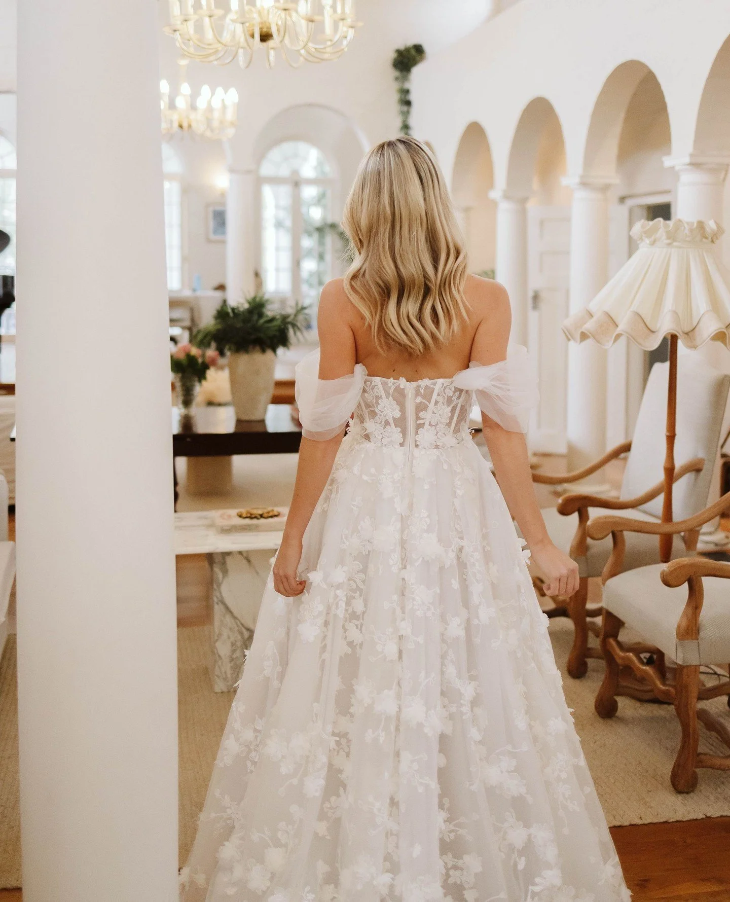 Looking for extra detail on your wedding gown?⁠
Our WS22599 gown is perfect for you.