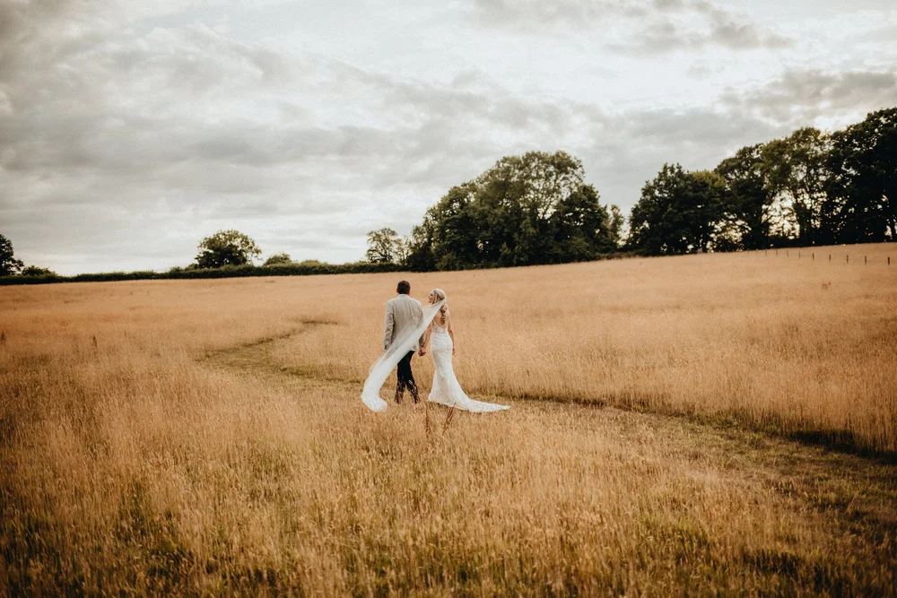 Couple in the fields at Silchester Farm