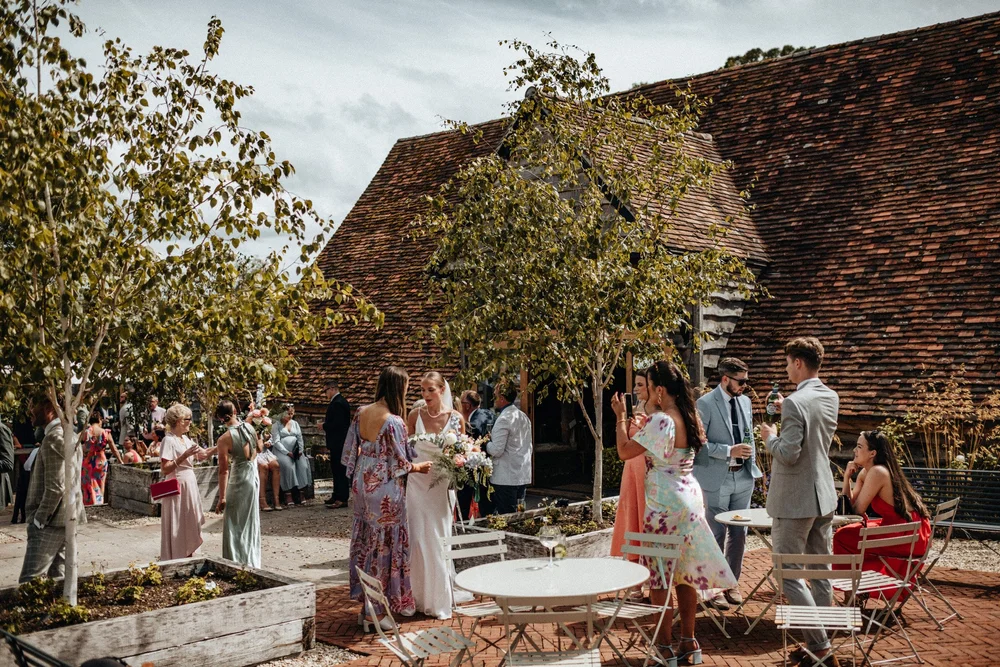 Wedding drinks reception at Silchester Farm