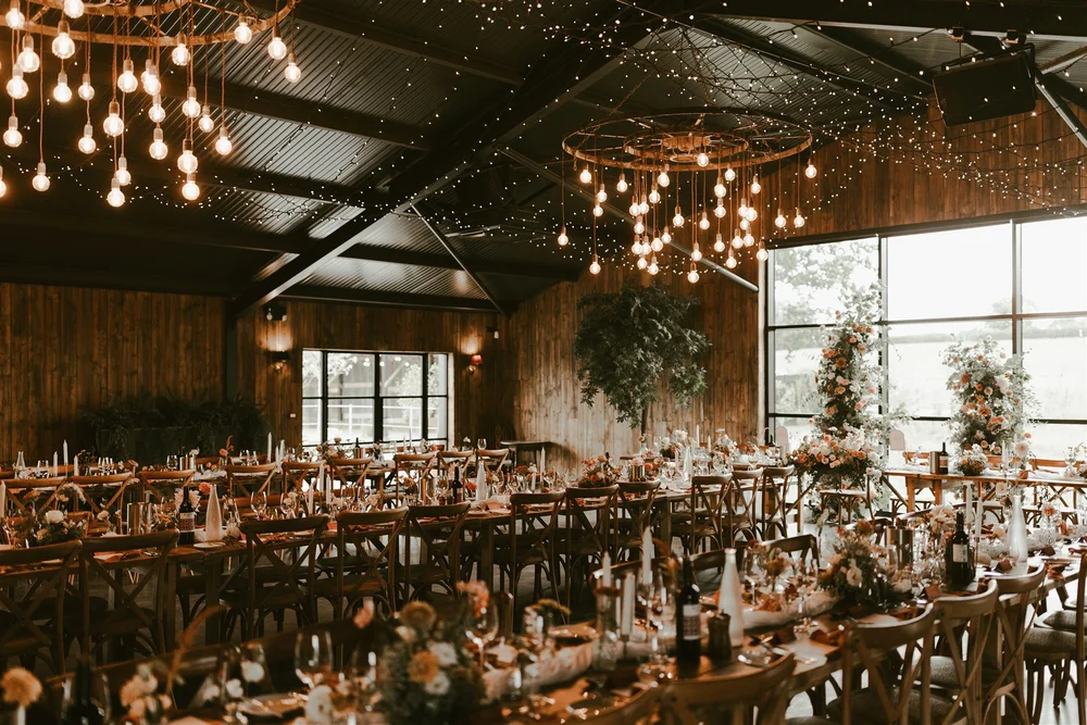 Wedding celebration in the Cow Shed at Silchester Farm