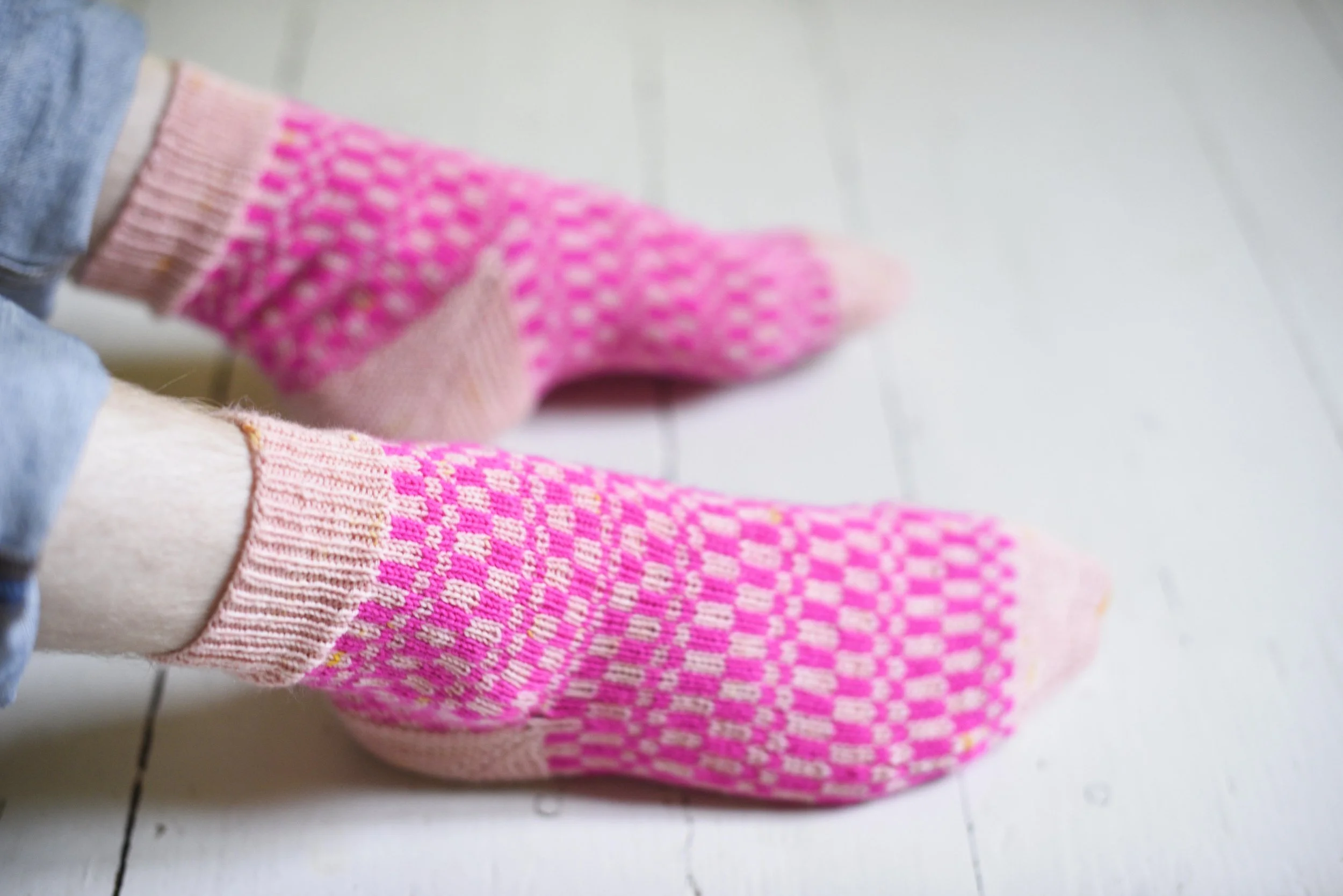 Neon Checkers Socks